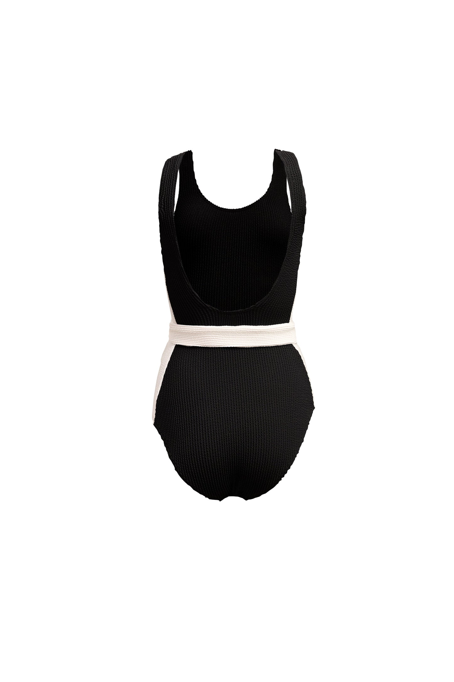 Classic Belted Swimsuit (Black)