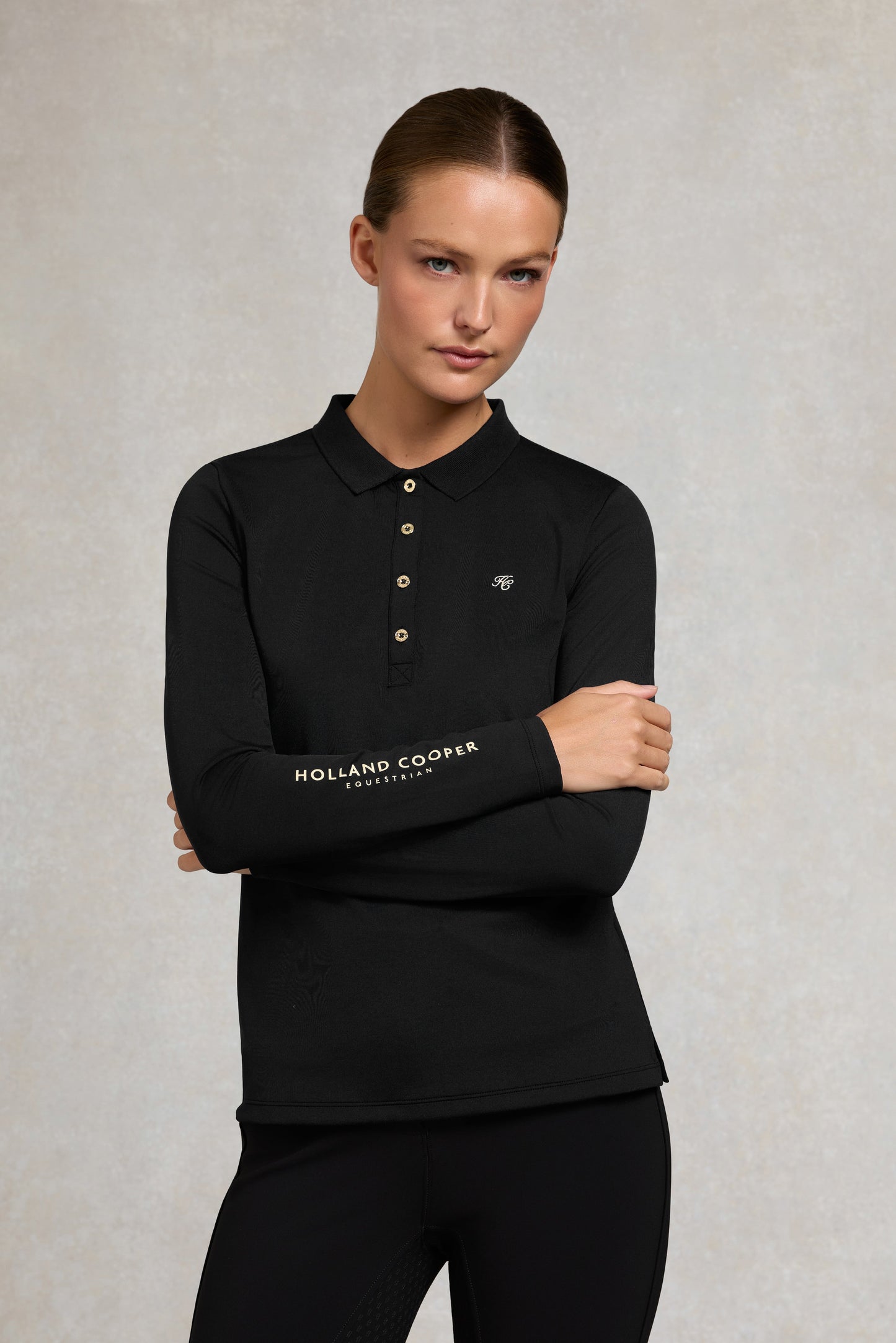 Chiltern Long Sleeve Polo Shirt (Black)
