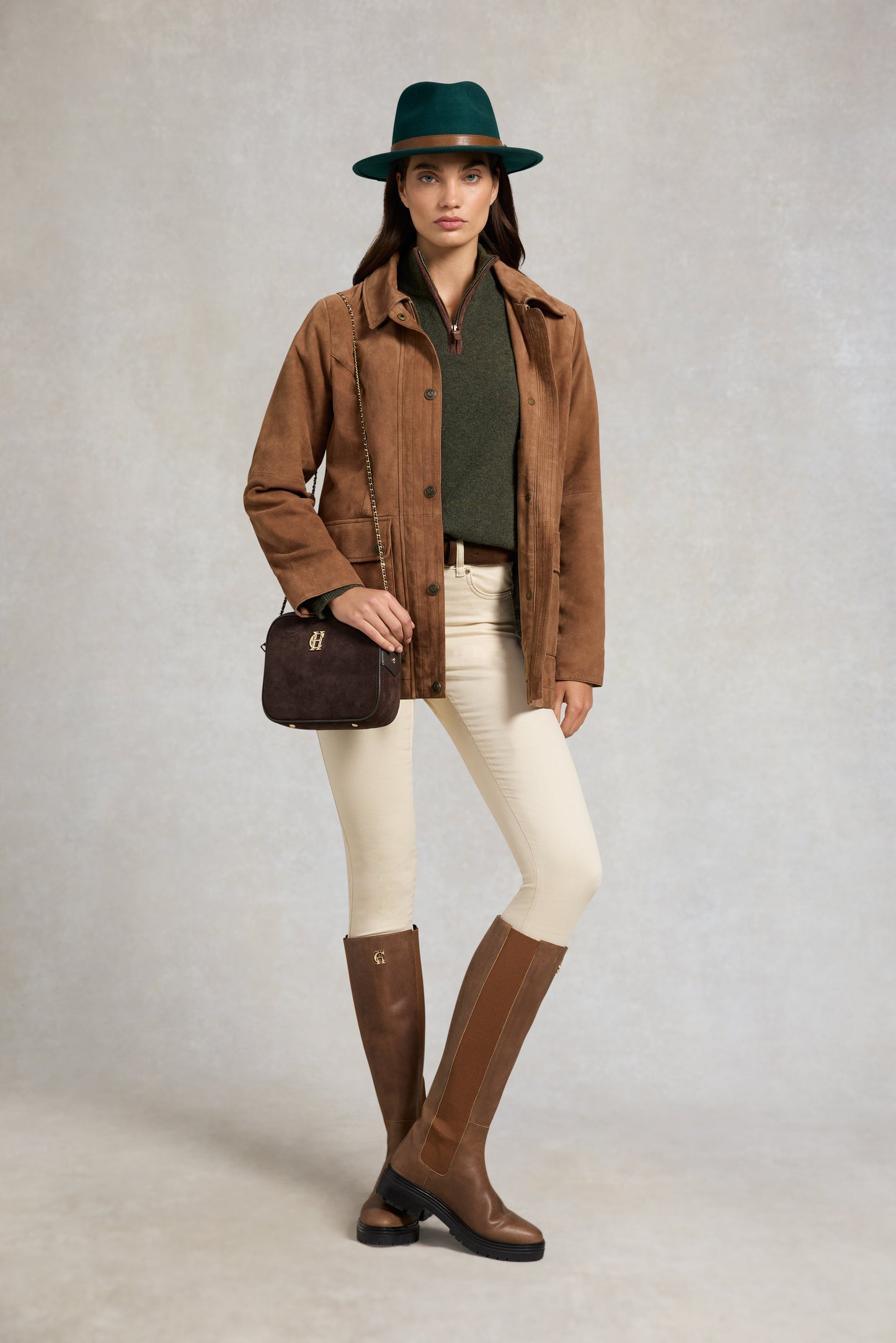 Country Quarter Zip Knit (Forest Marl)