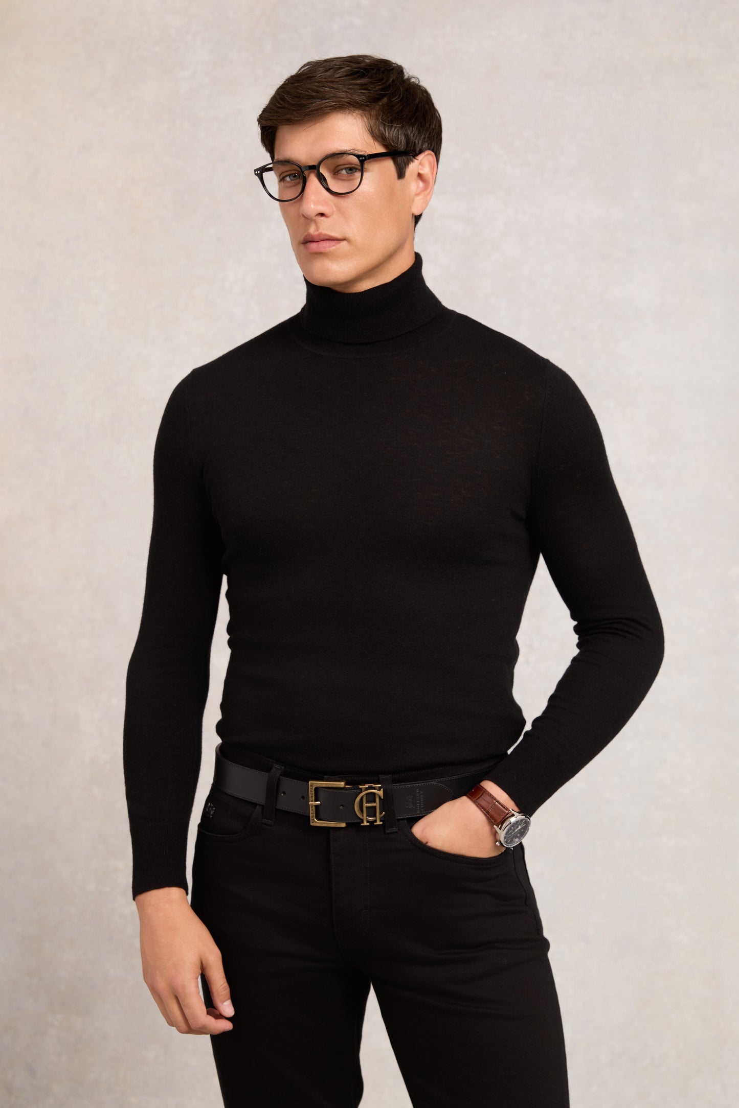 Byron Roll Neck Knit (Black)