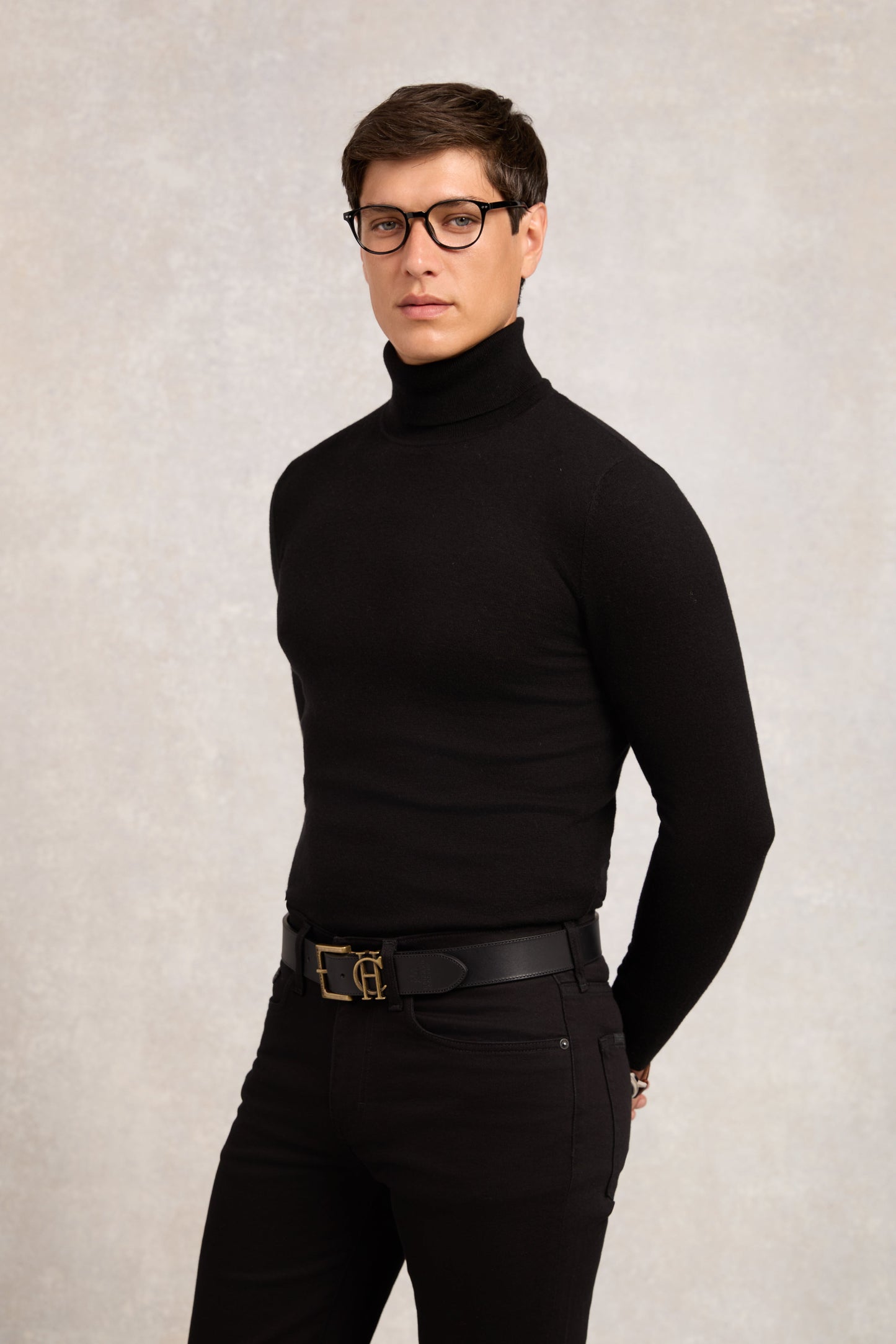 Byron Roll Neck Knit (Black)