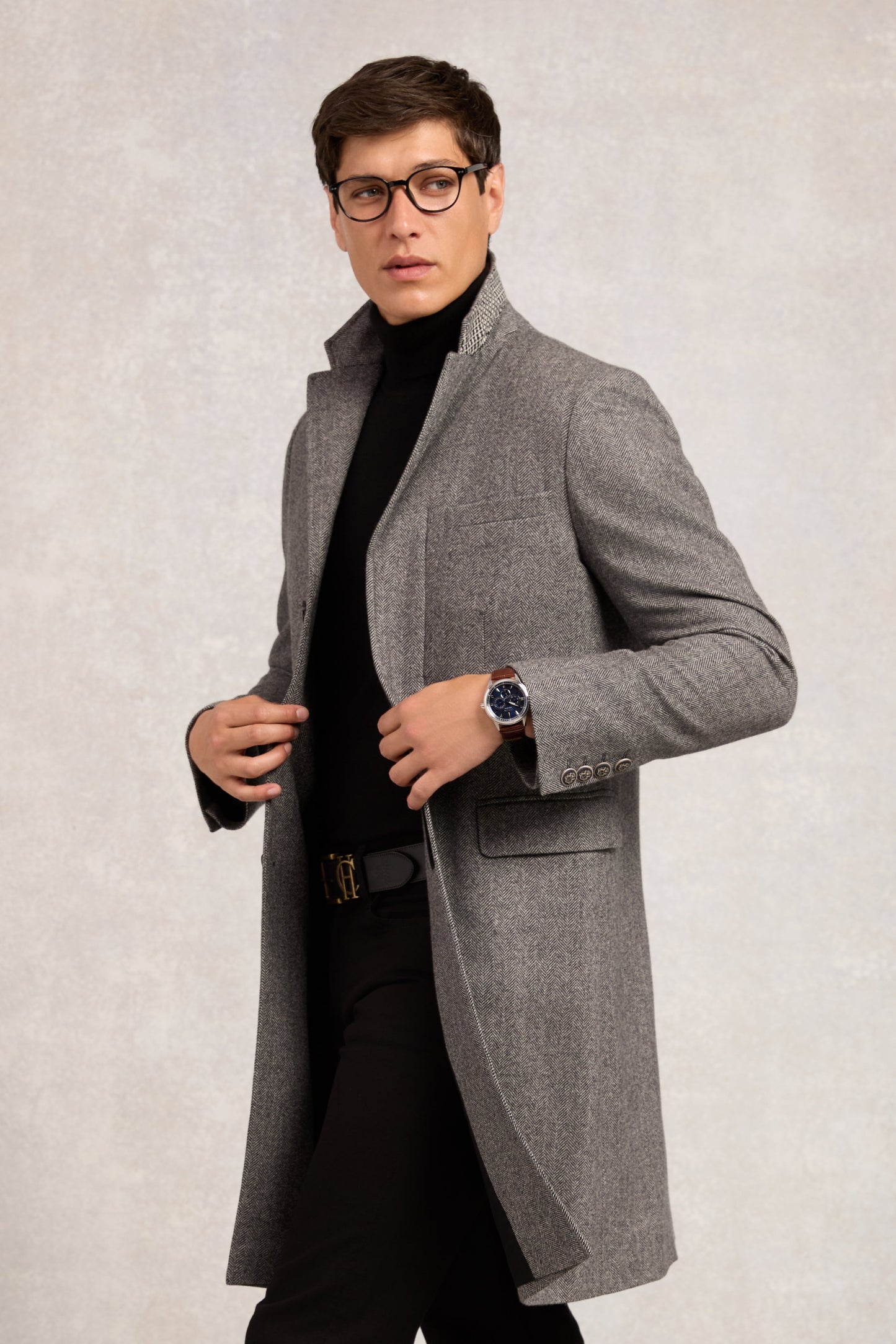 The Cheltenham Coat (Mono Herringbone)