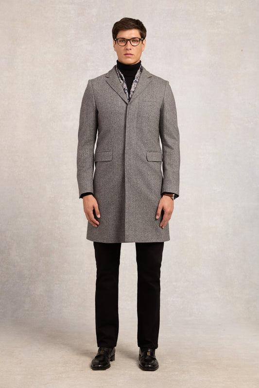 The Cheltenham Coat (Mono Herringbone)