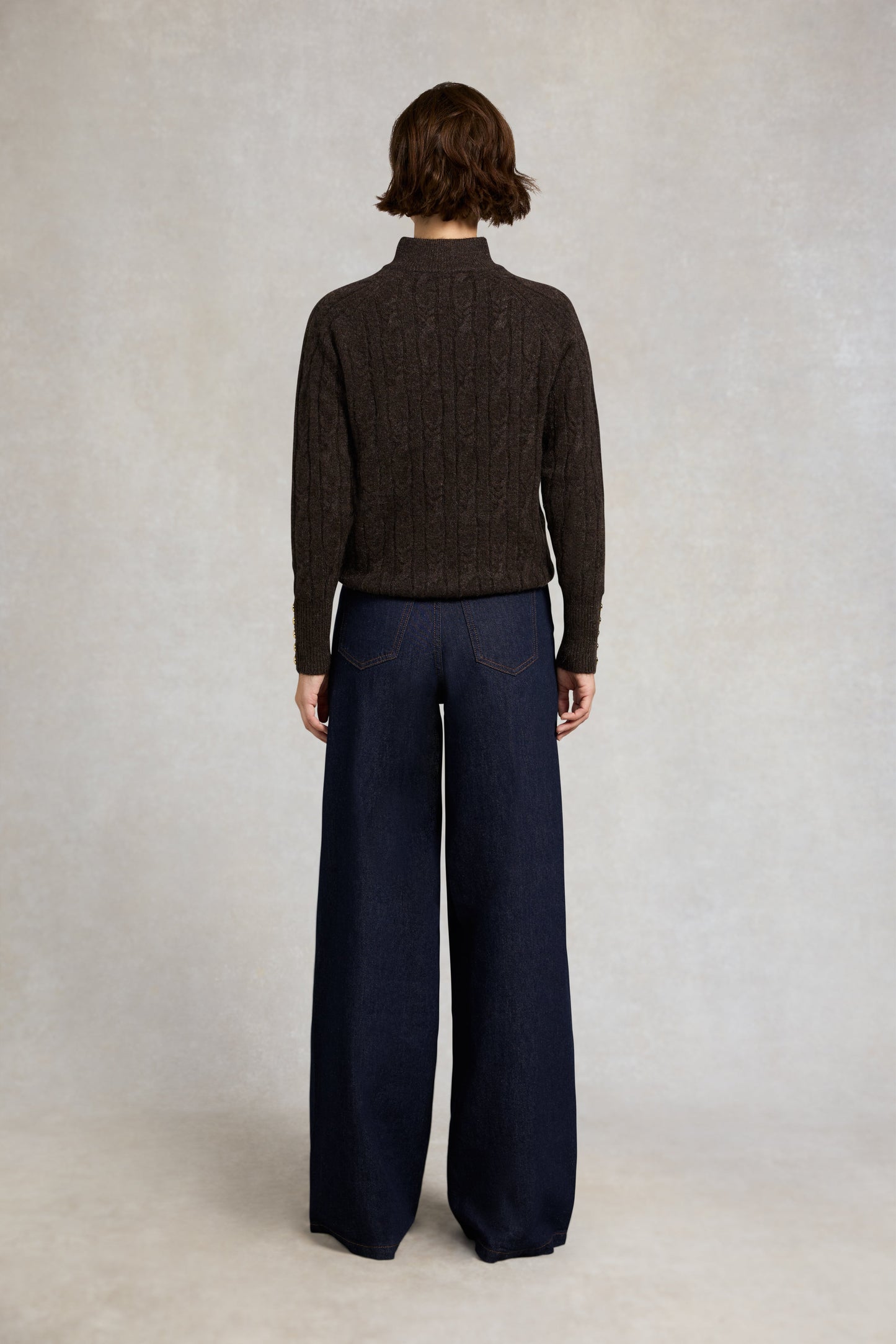 Bridget Quarter Zip Knit (Chocolate)