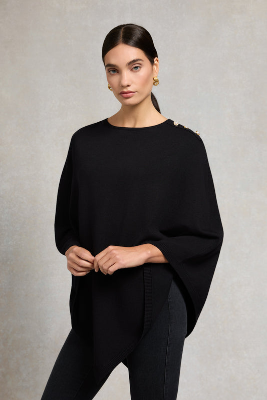 Boat Neck Cape (Black)