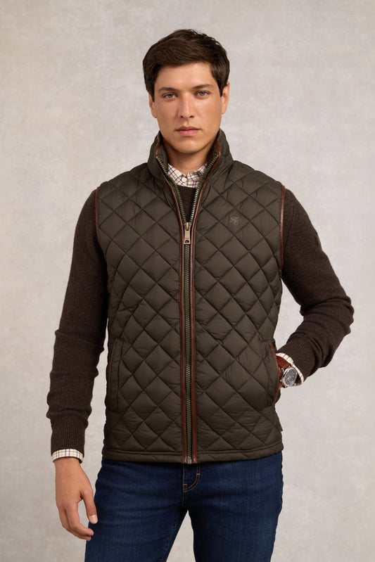 Men's Country Quilted Gilet (Khaki)
