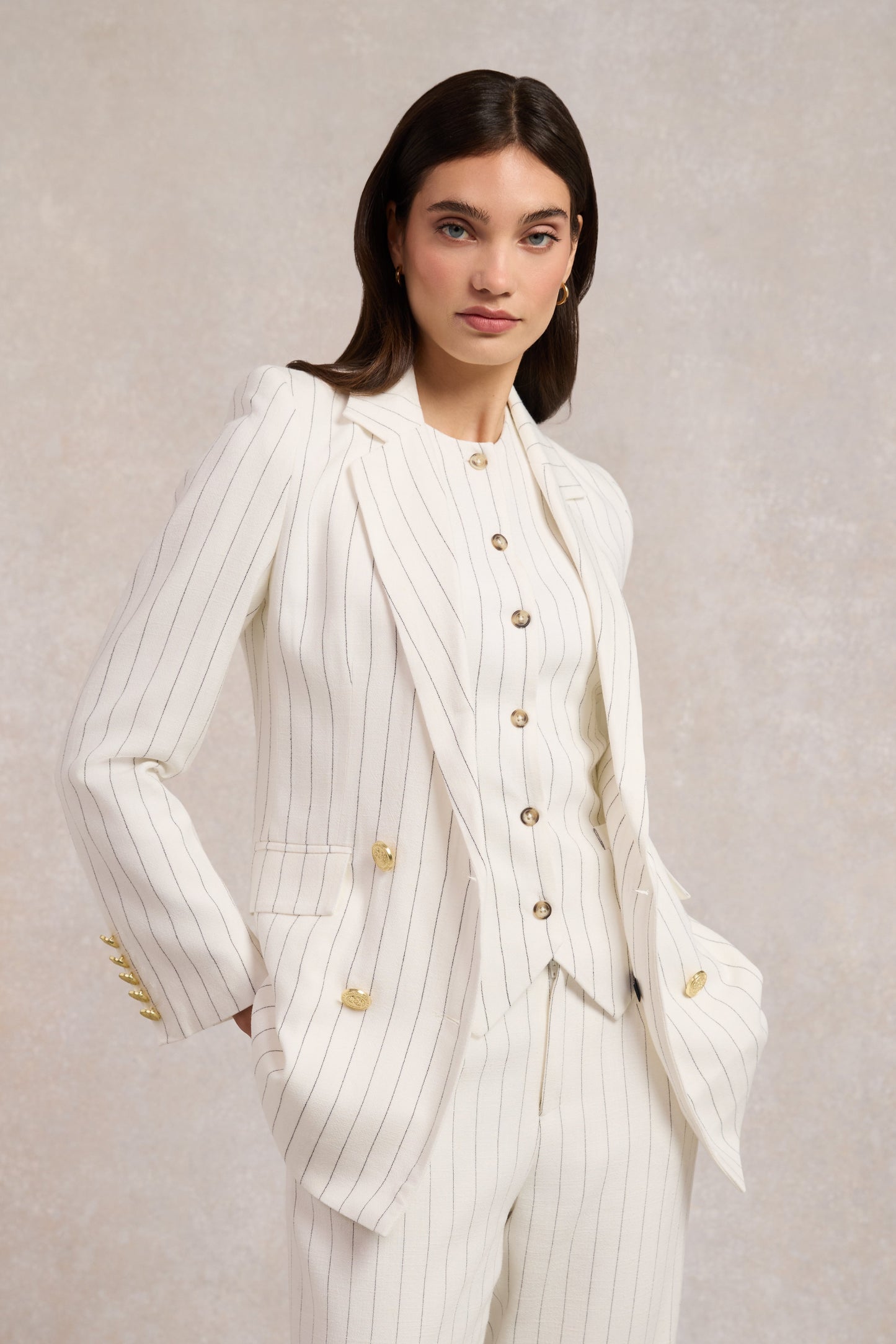 The Oyster Linen Pinstripe Suit