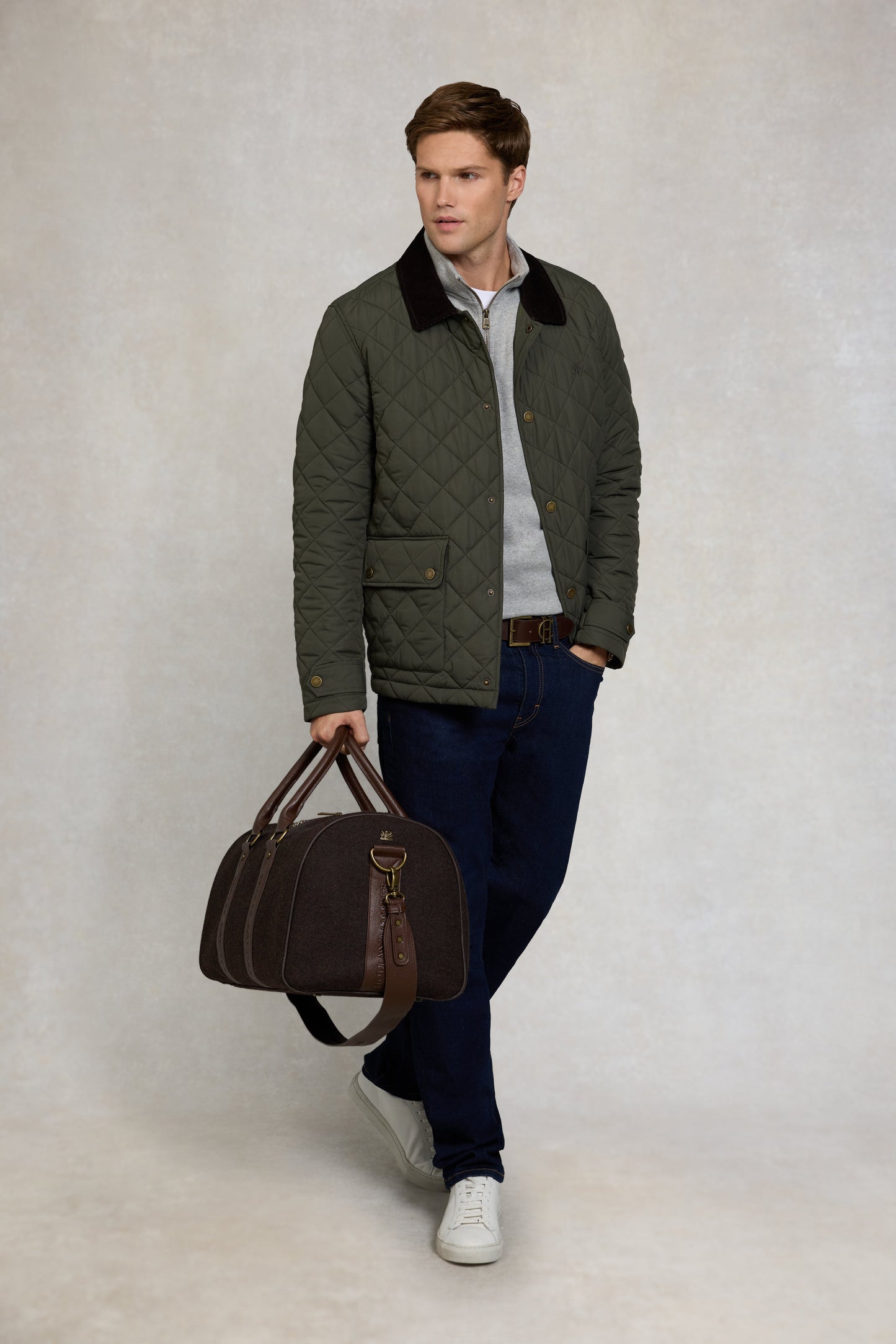 Men's Quarter Zip Sweat (Grey Marl)