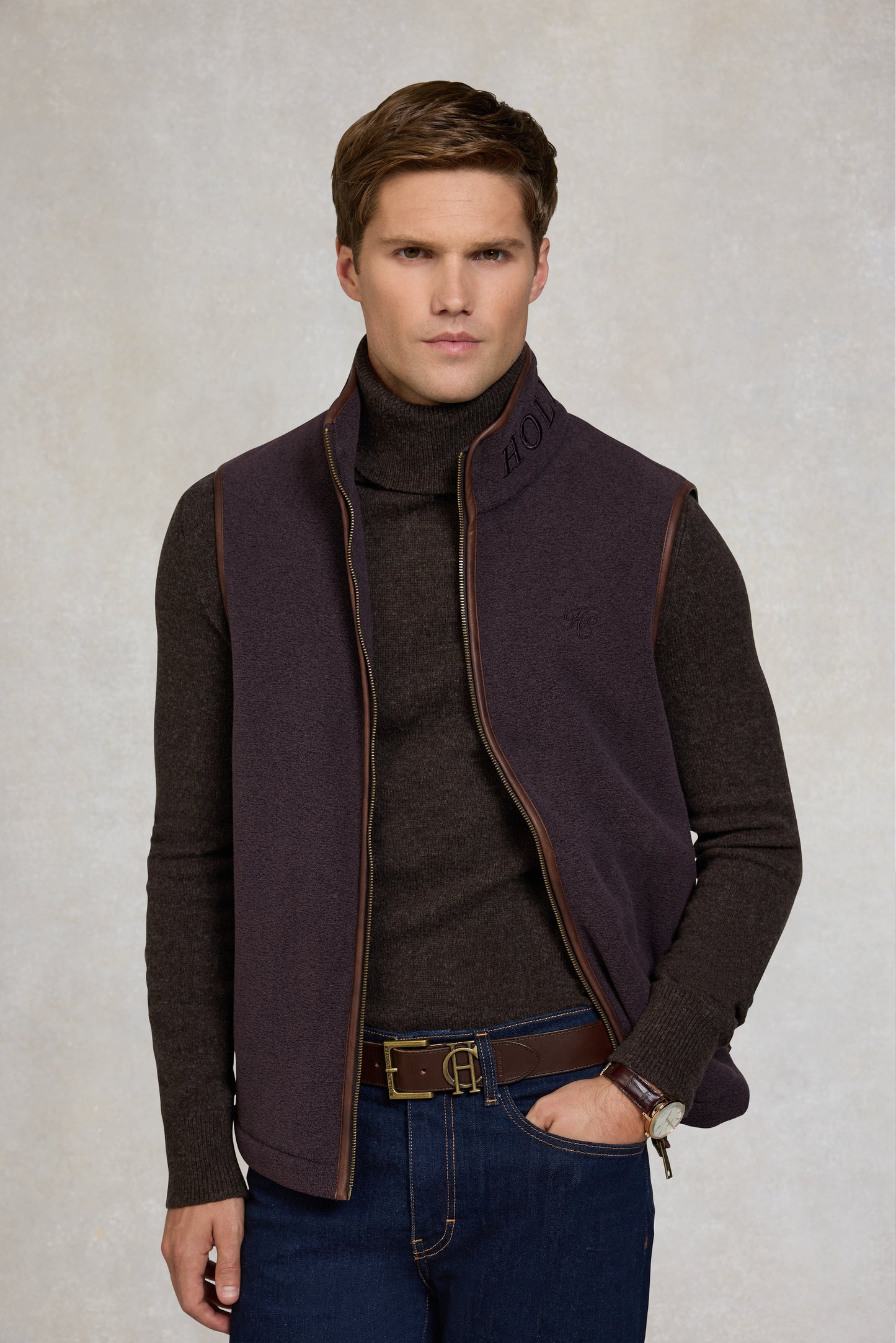 Men's Country Fleece Gilet (Claret)