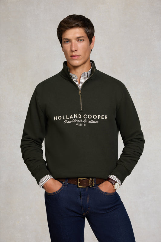 Men's Sporting Goods Zip Henley (Racing Green)