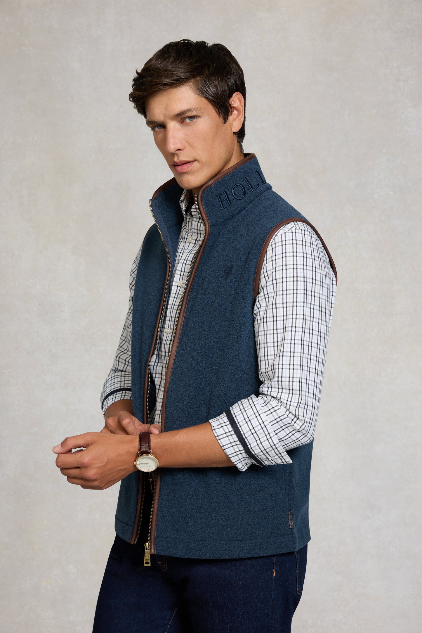 Men's Country Fleece Gilet (Dusty Blue)