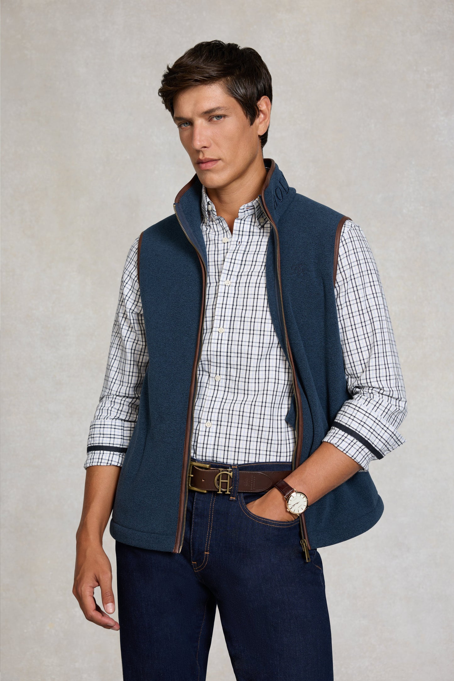 Men's Country Fleece Gilet (Dusty Blue)