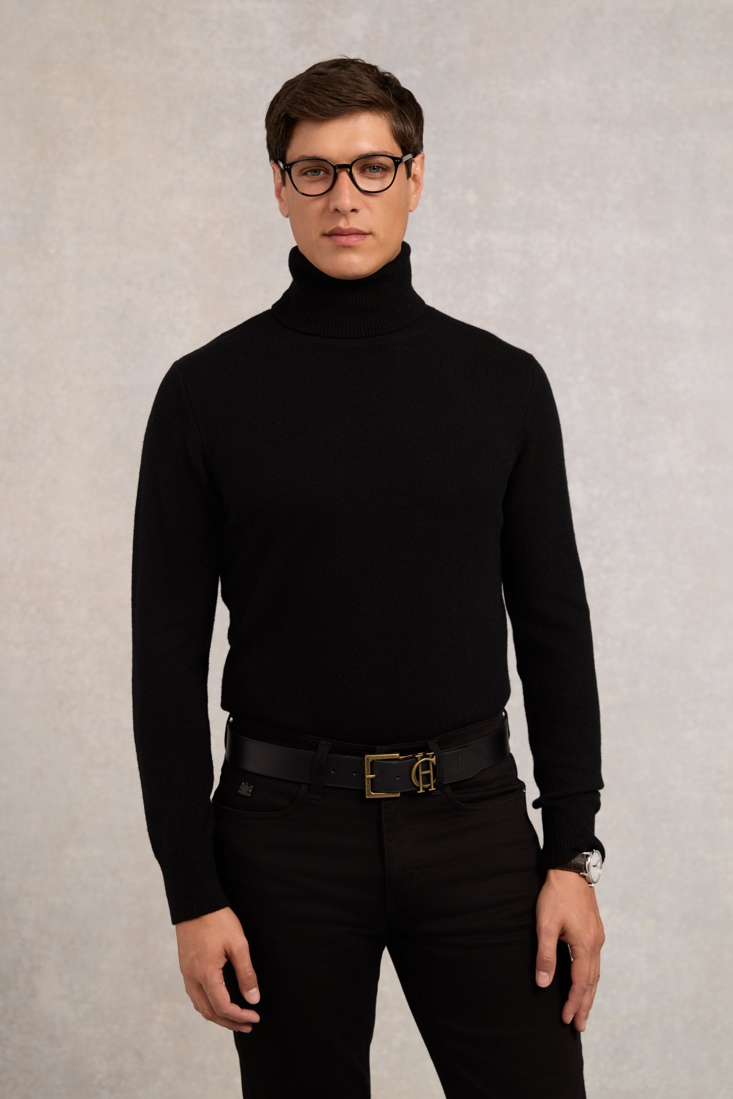 Fine Roll Neck Knit (Black)
