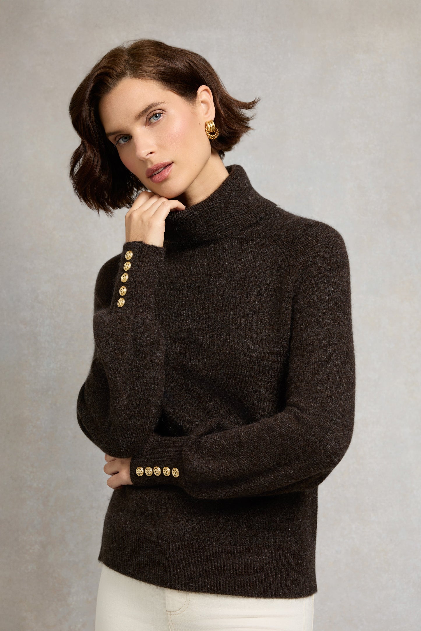 Maisie Roll Neck Knit (Chocolate)