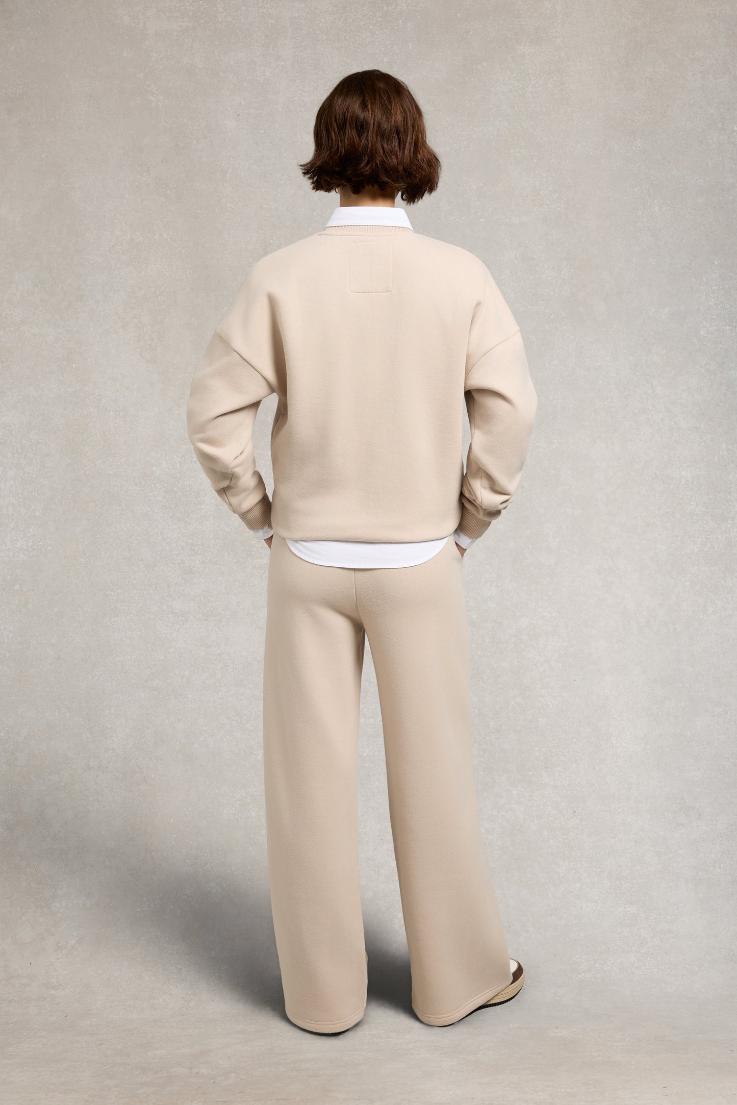 Collegiate Wide Leg Jogger (Stone)