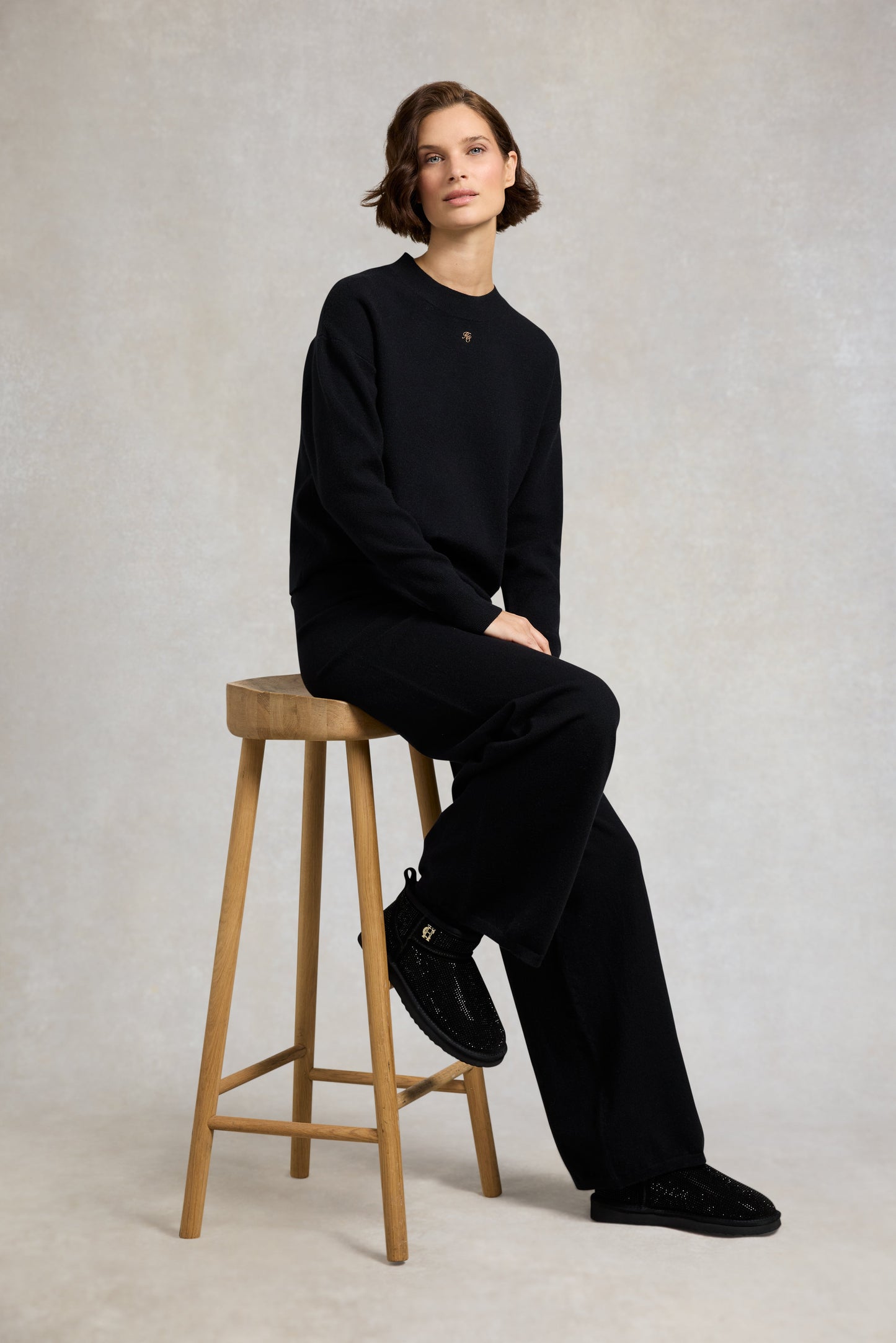 Ultra Mini Shearling Boot (Black Crystal)