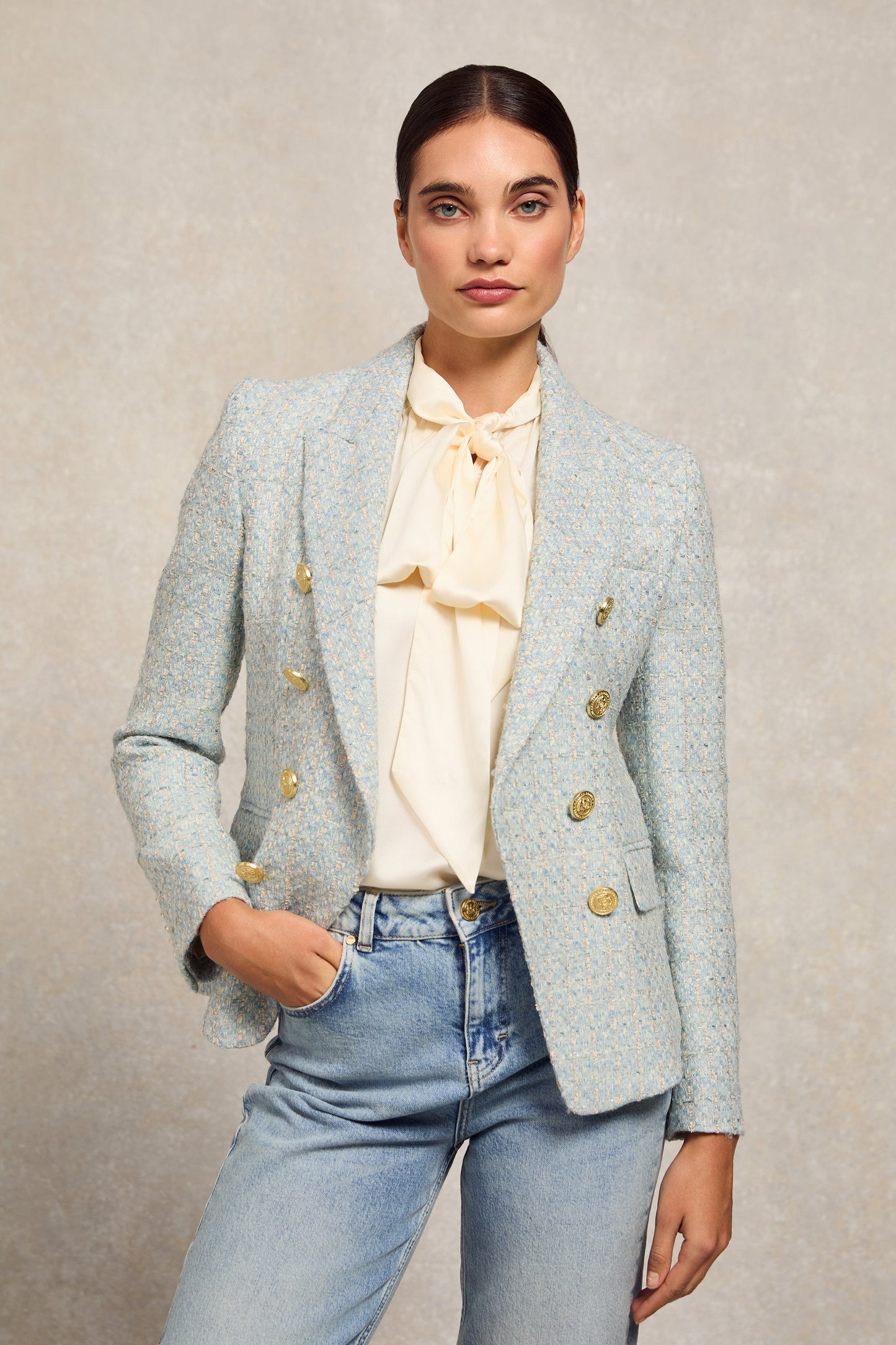 Knightsbridge Blazer (Sky Blue Boucle)