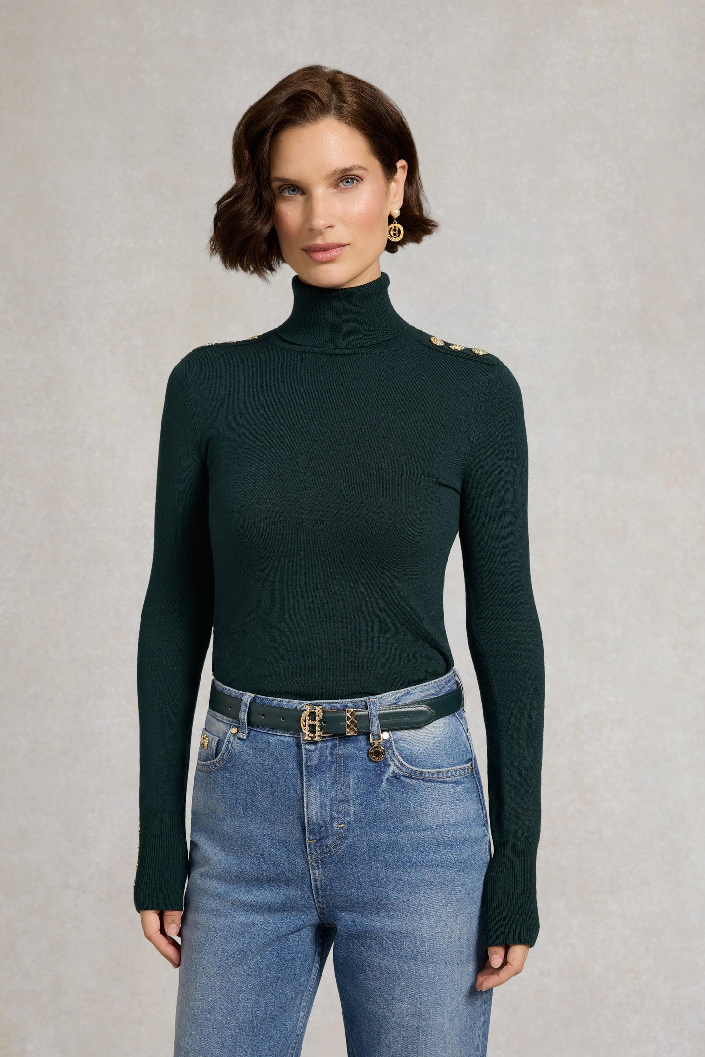 Quilted Slim Belt (Racing Green)