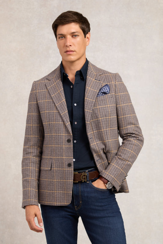 The Single Breasted Blazer (Prince of Wales Navy)