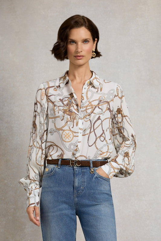 Beau Shirt (Off White Horse Print)