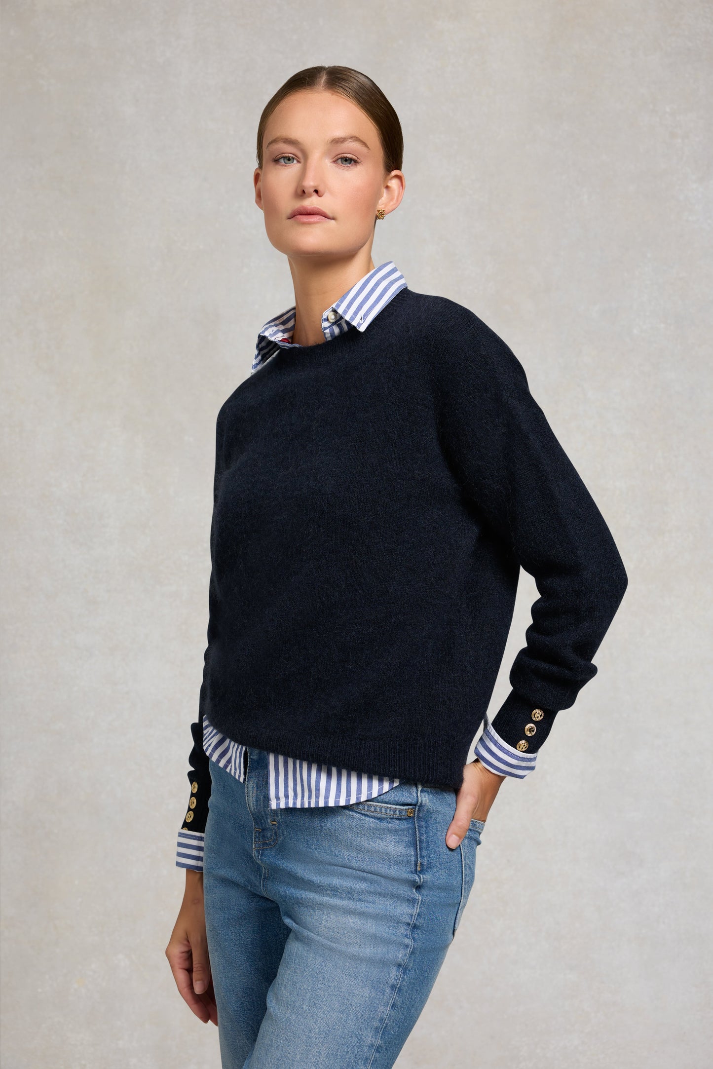 Tori Crew Neck Knit (Ink Navy)