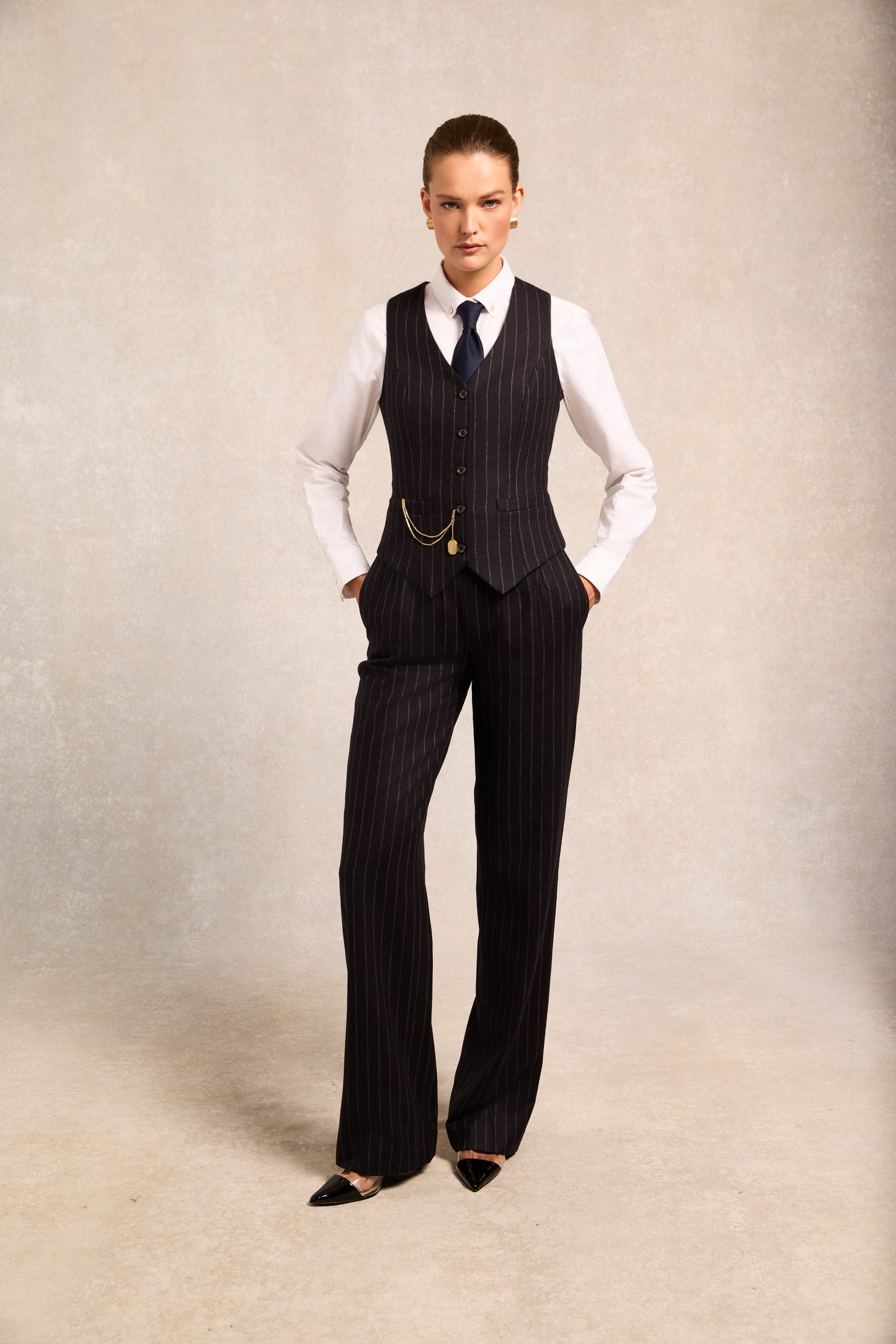 Hampton Waistcoat (Navy Chalk Pinstripe)