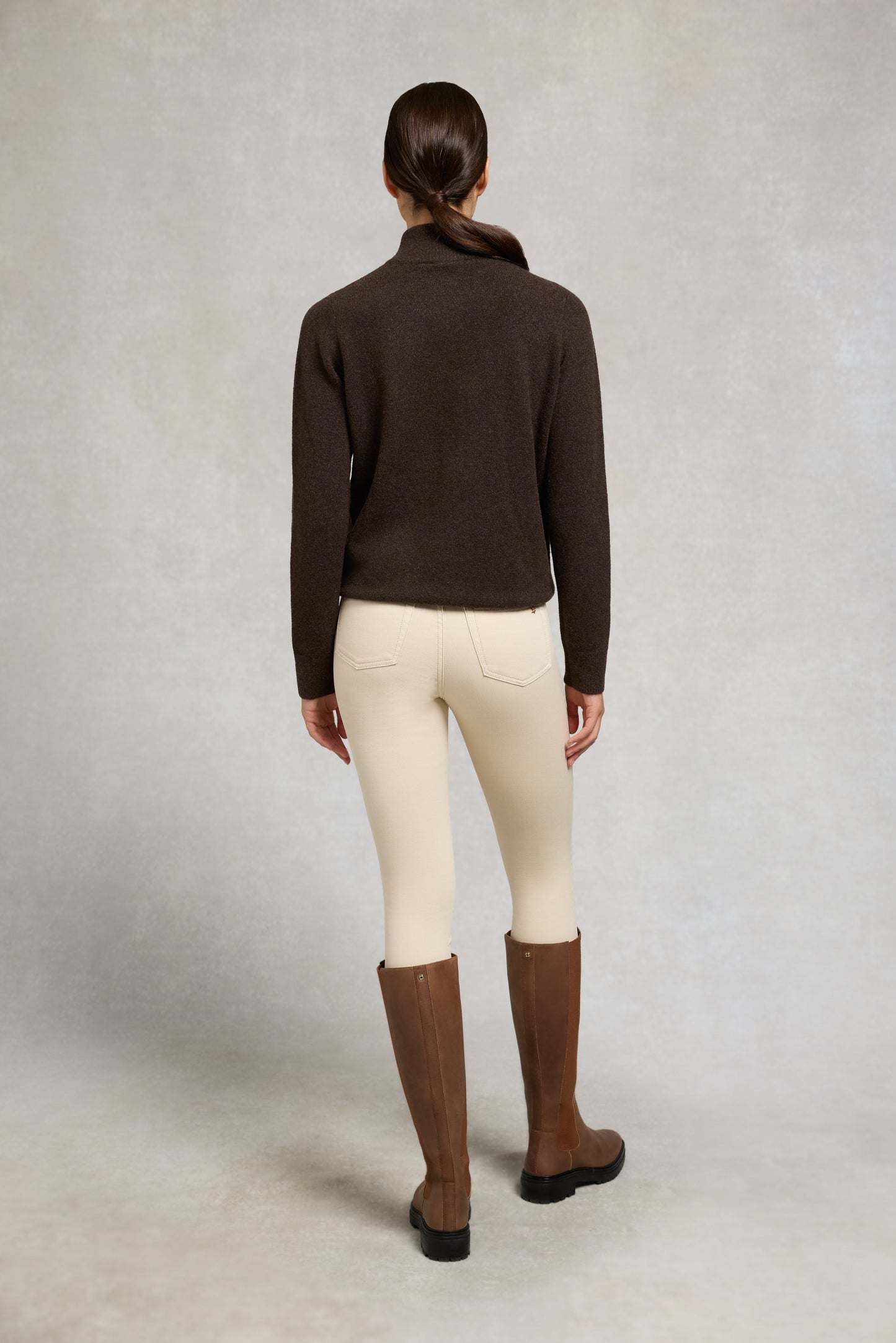 Country Quarter Zip Knit (Chocolate)