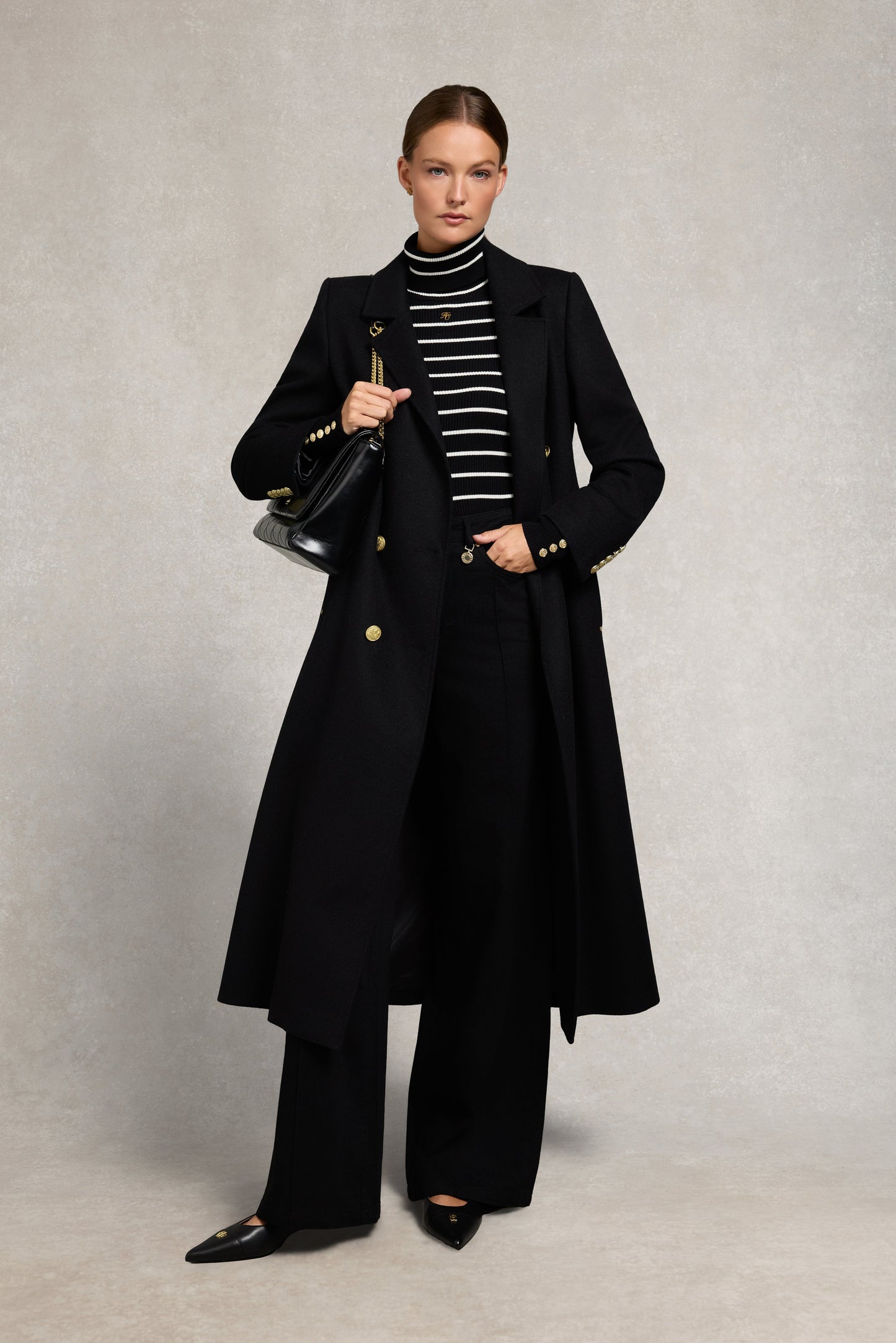 Ribbed Roll Neck Knit (Black)