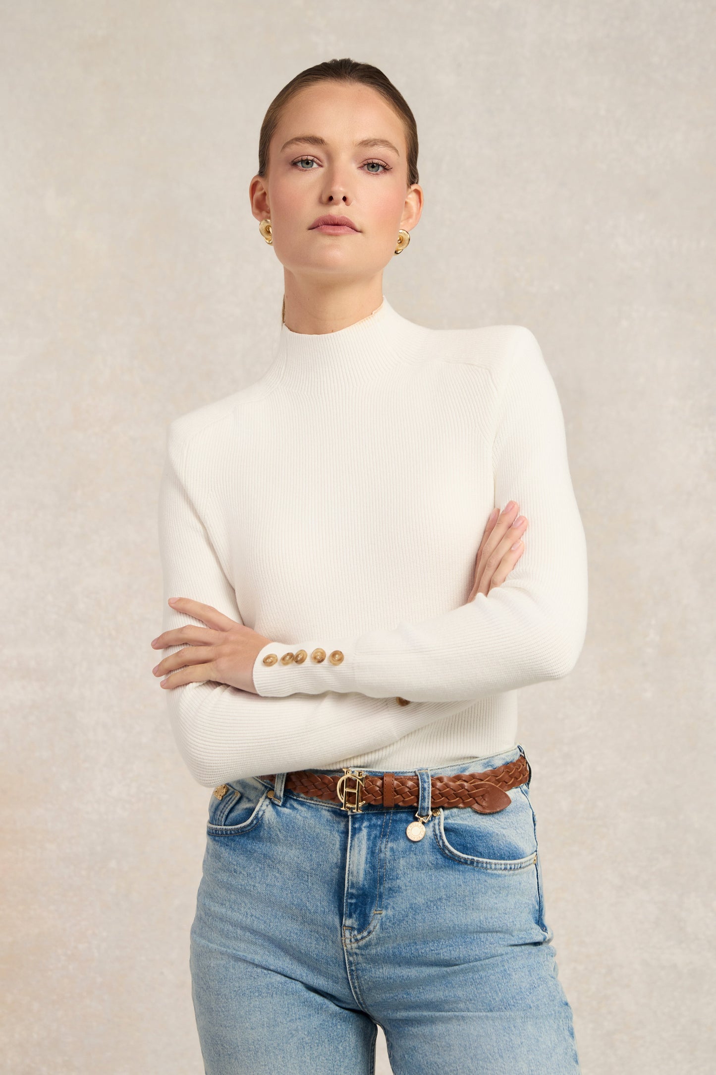 Tara High Neck Knit (Natural)