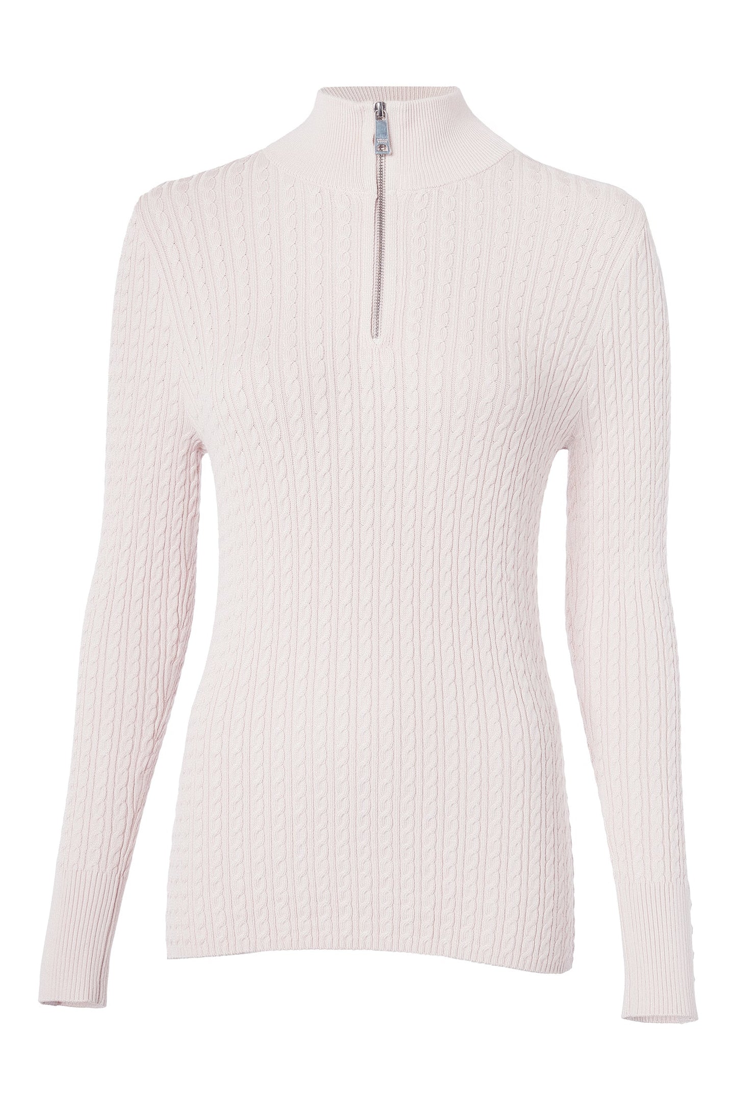 Ava Quarter Zip Knit (Soft Pink)