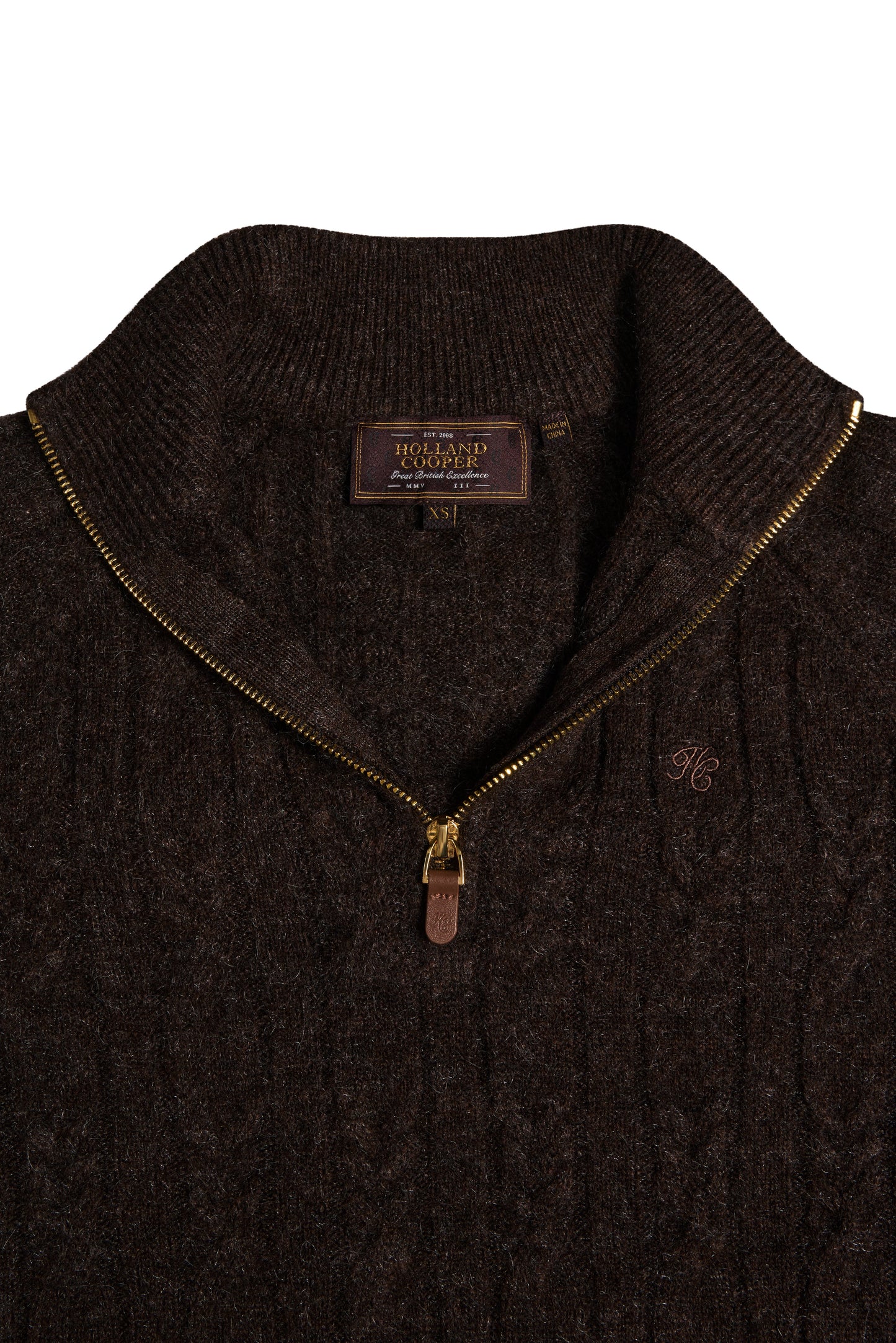 Bridget Quarter Zip Knit (Chocolate)