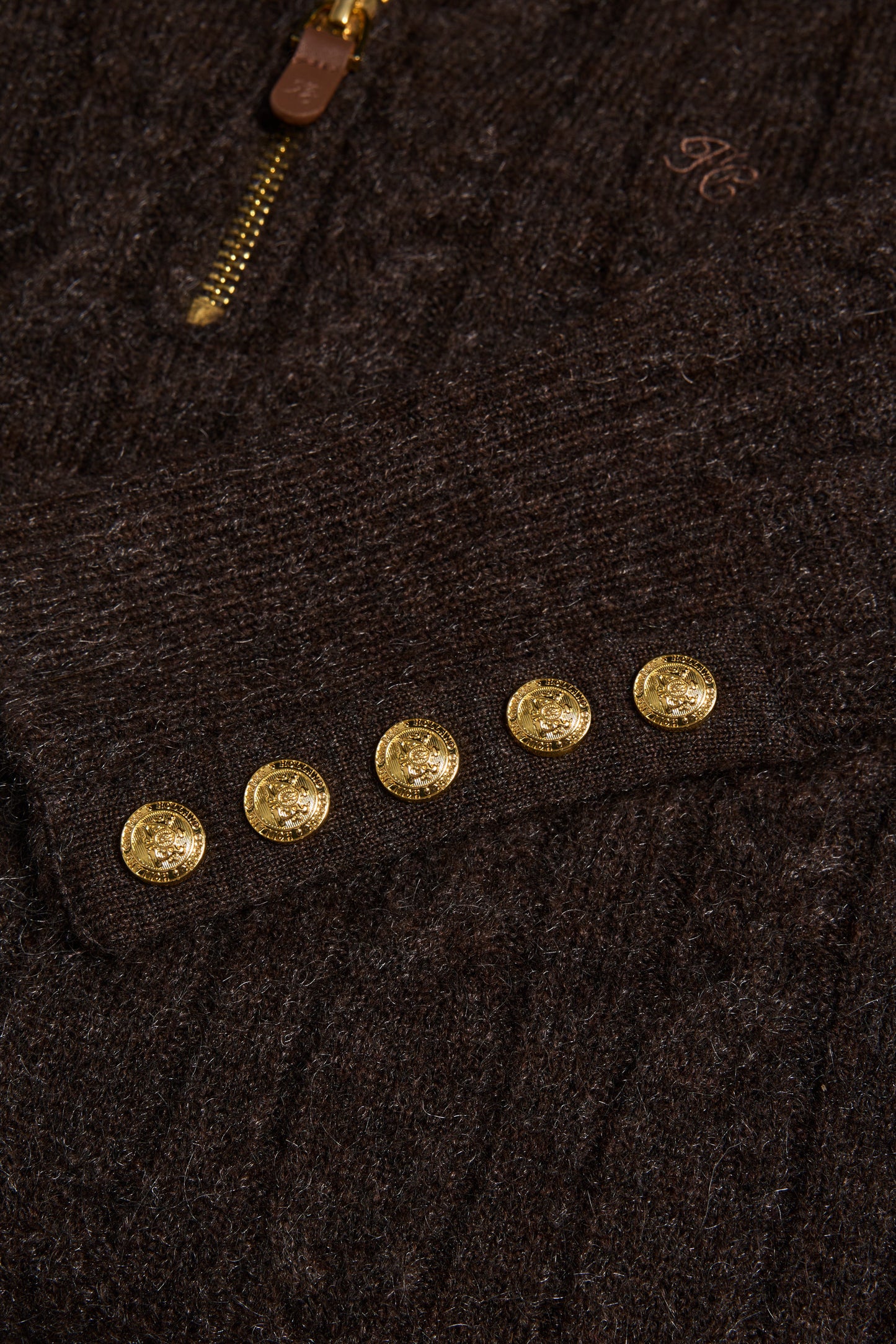 Bridget Quarter Zip Knit (Chocolate)