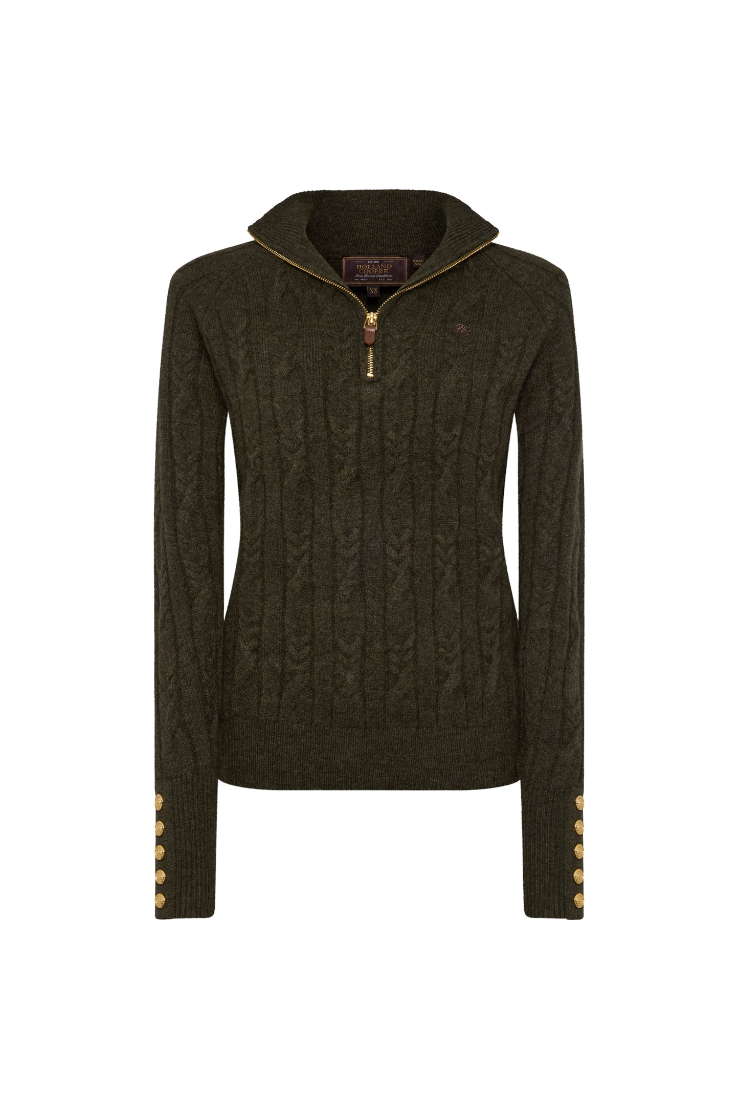 Bridget Quarter Zip Knit (Forest Green)