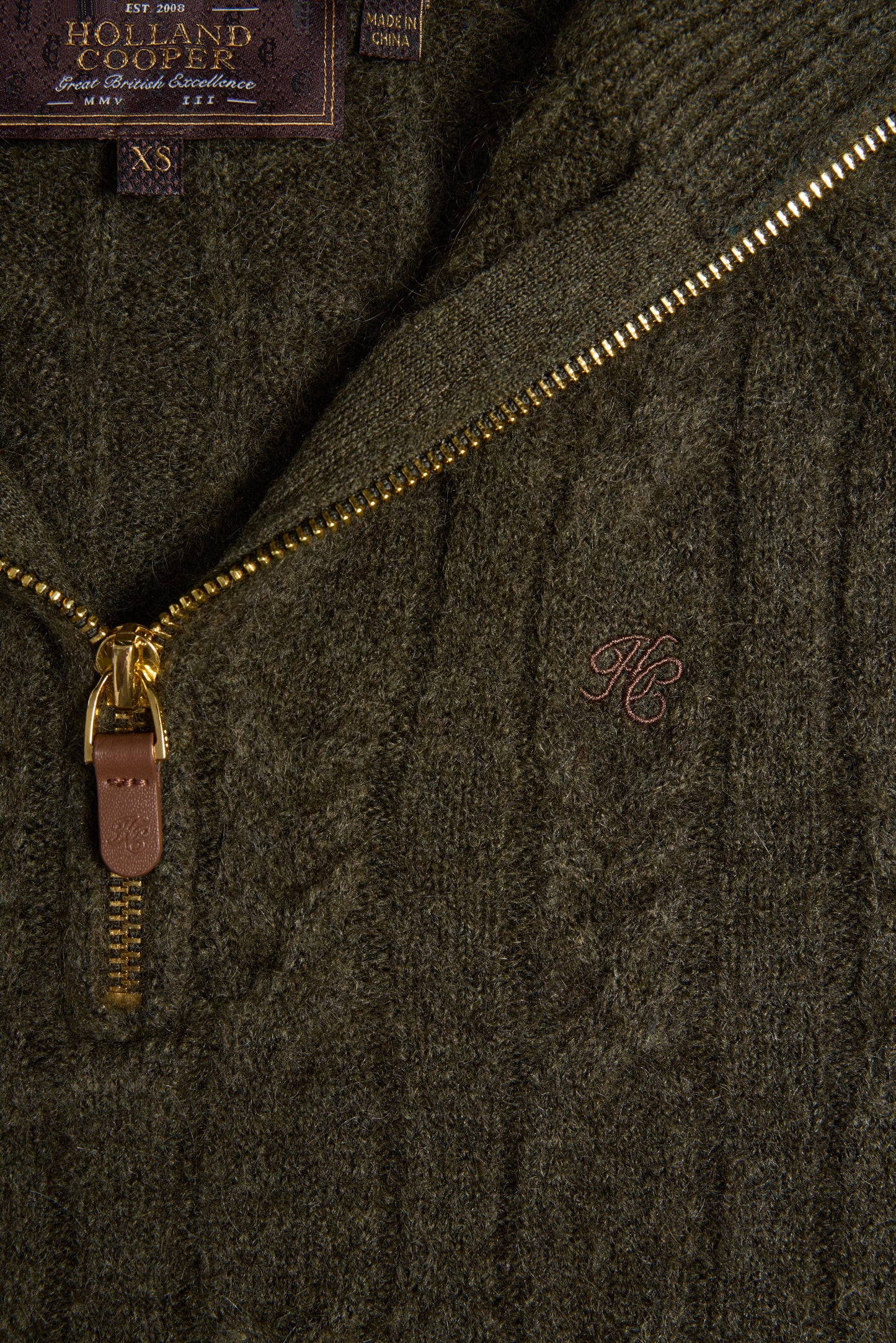 Bridget Quarter Zip Knit (Forest Green)