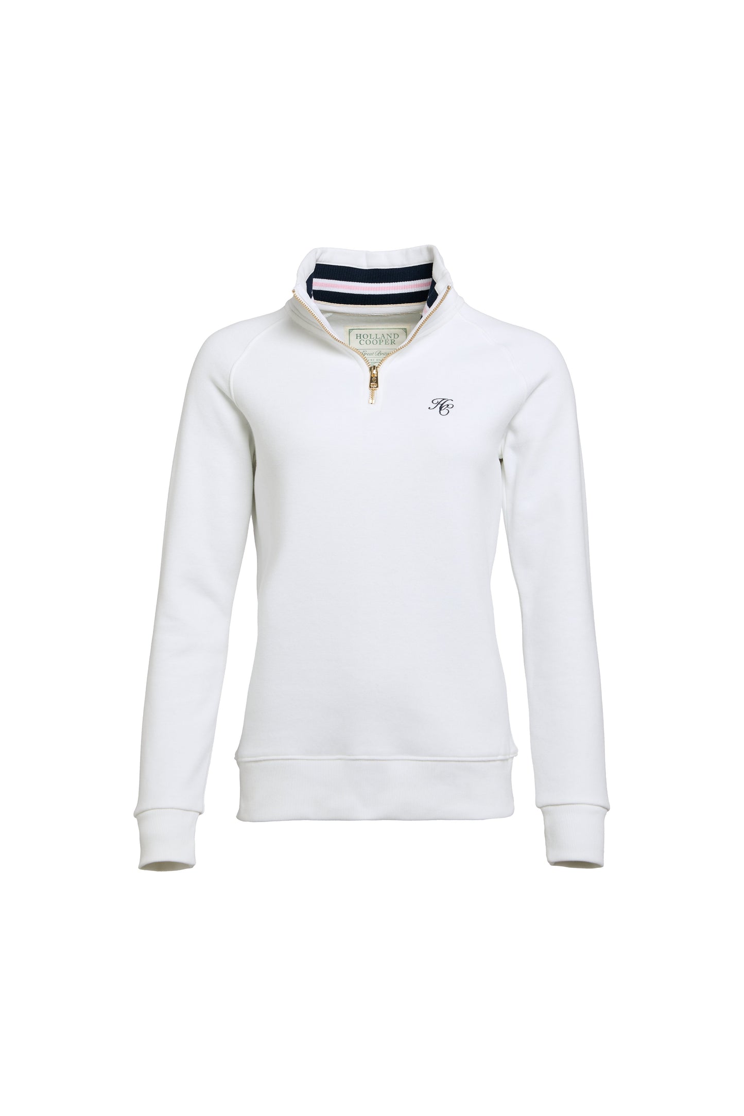 Burford Quarter Zip Neck Sweat (White)