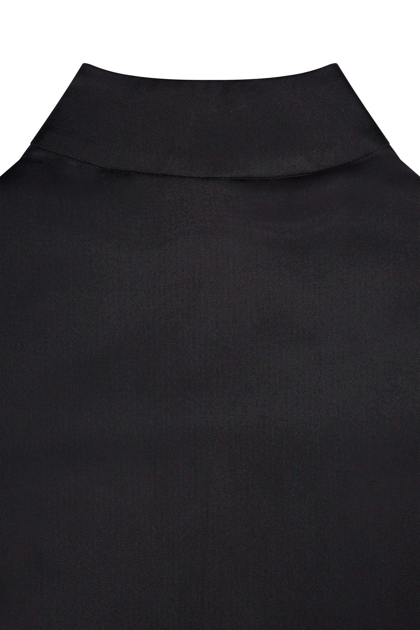 Carmen High Neck Blouse (Black Satin)