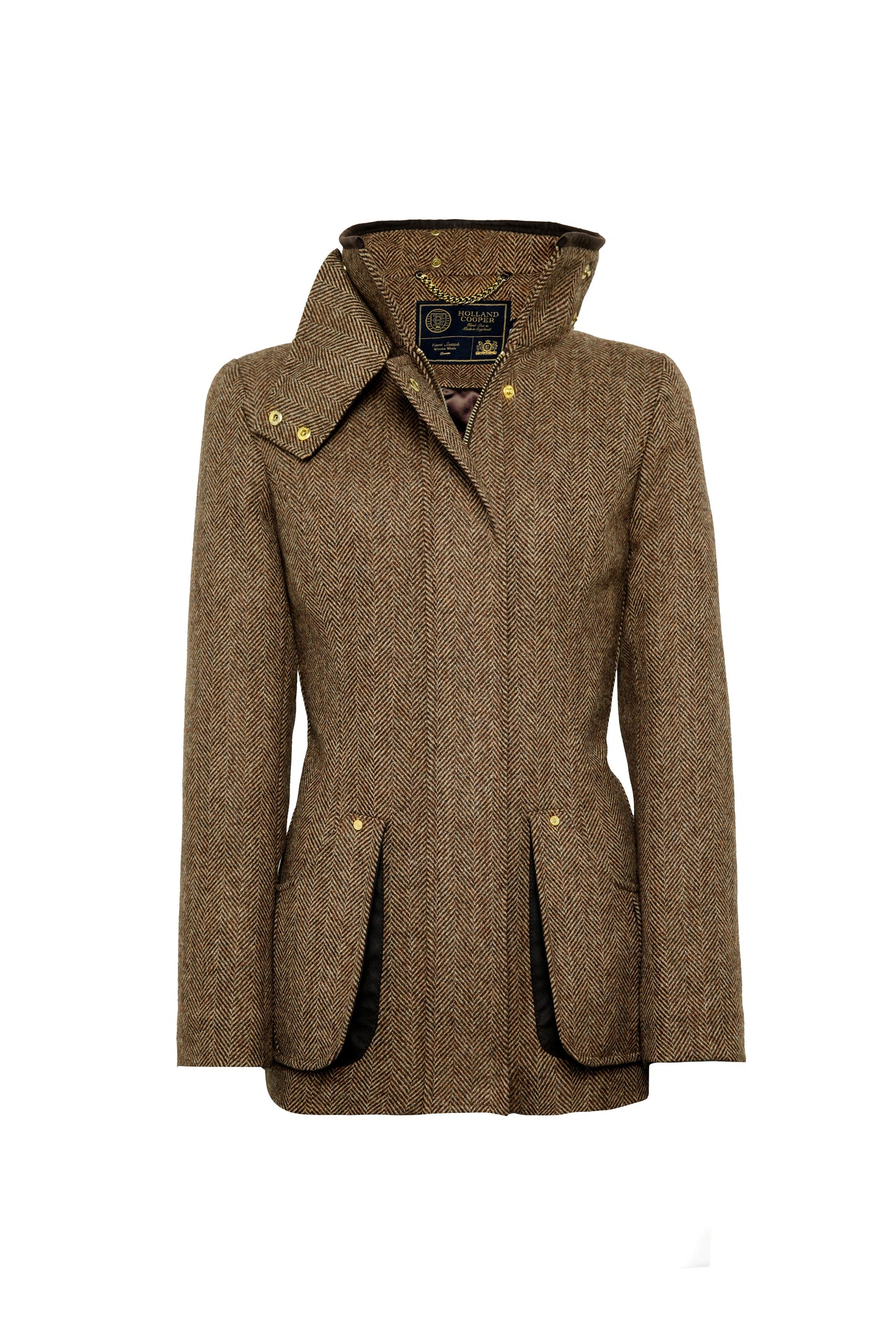 Country Classic Jacket (Large Scale Brown Herringbone)