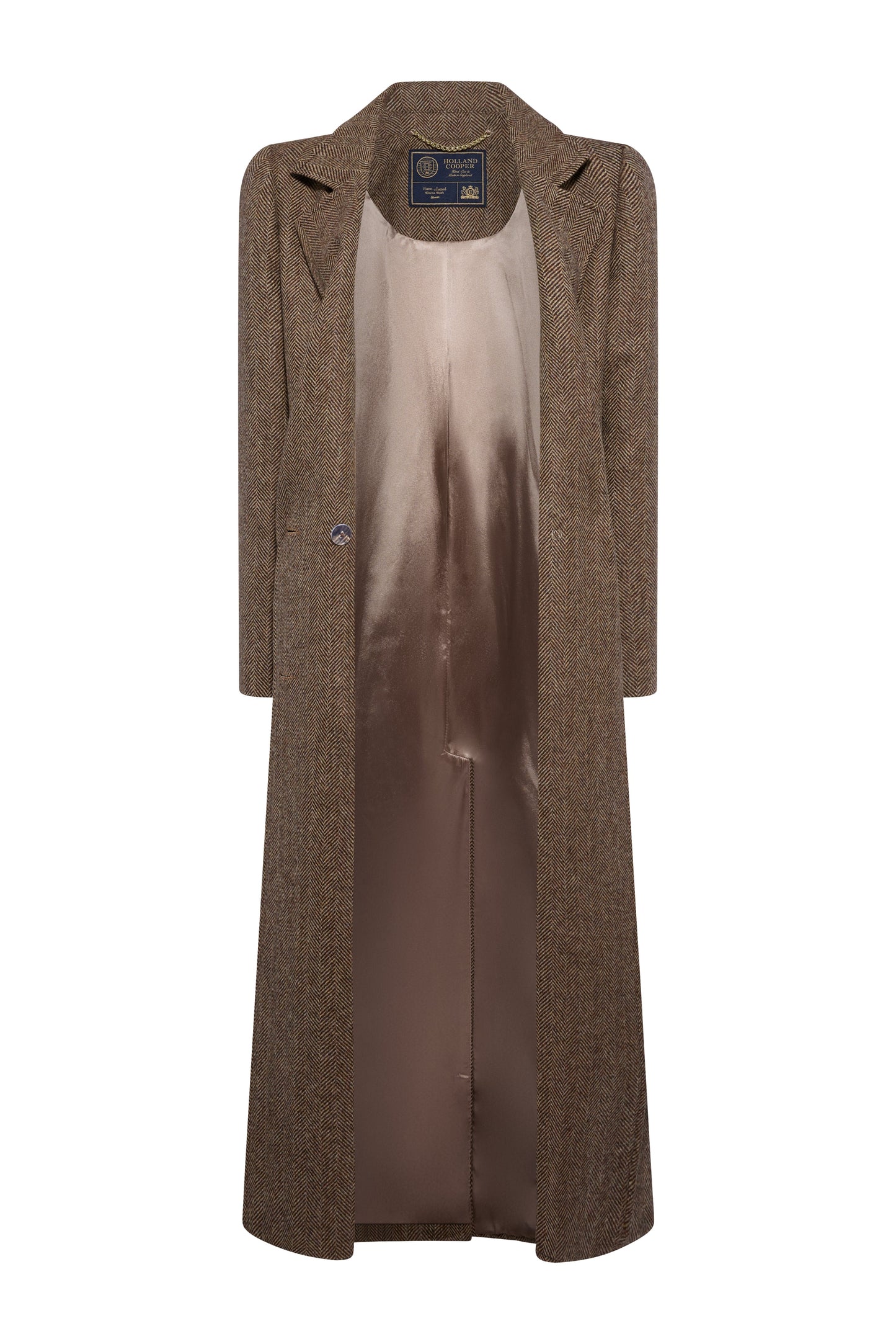 Double Breasted Coat (Large Scale Brown Herringbone)