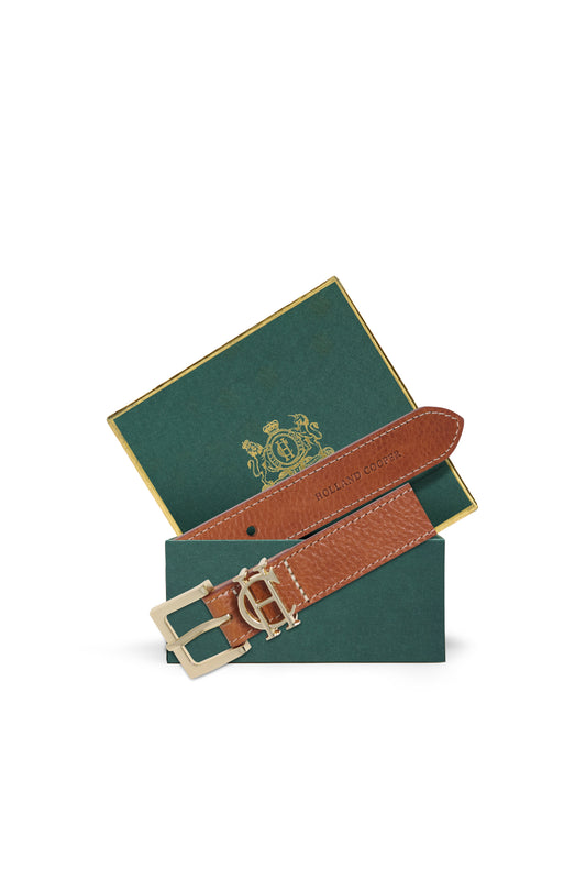 HC Slim Logo Belt (Whiskey Leather)