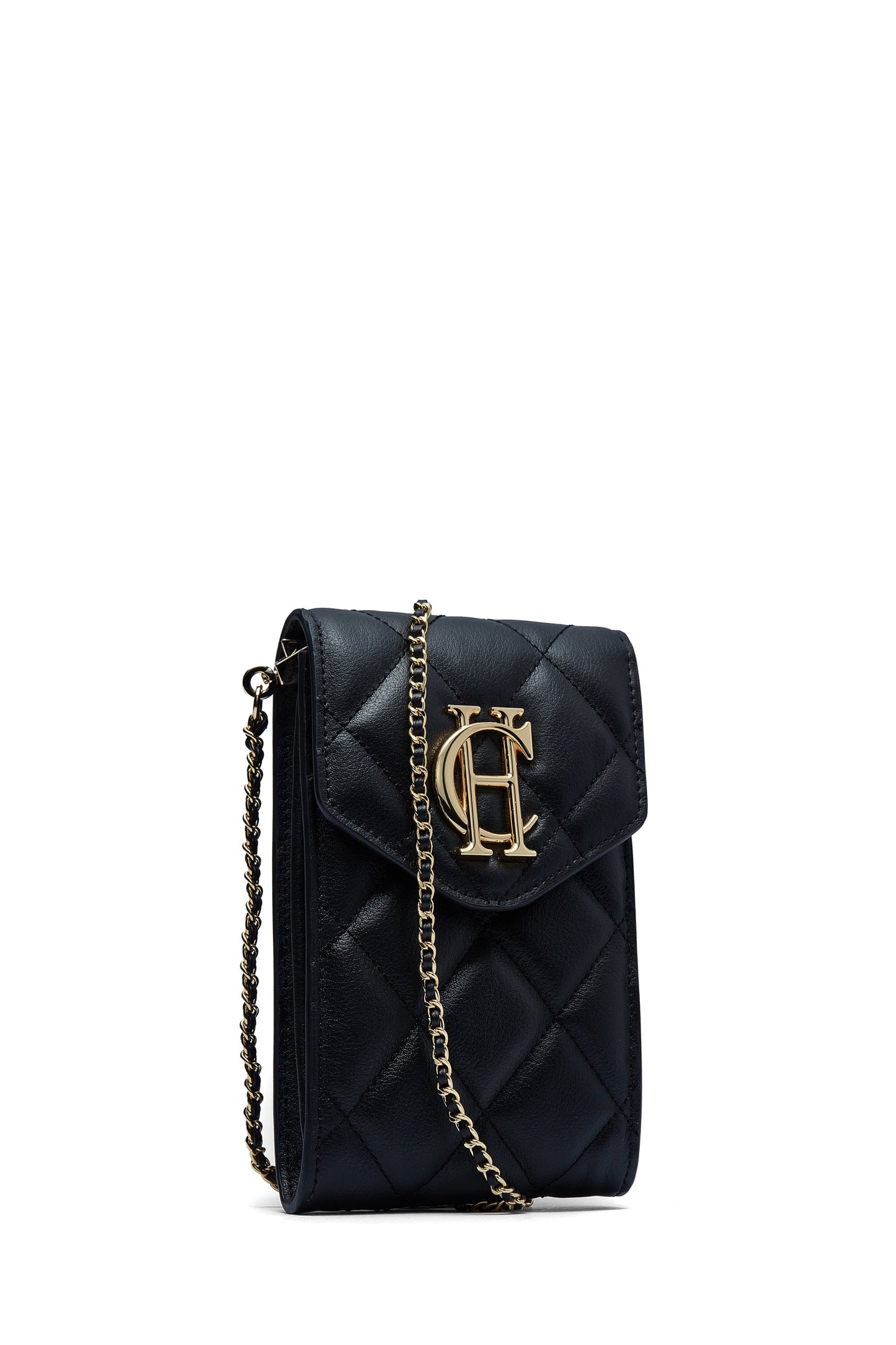 Knightsbridge Phone Pouch (Black Quilted)