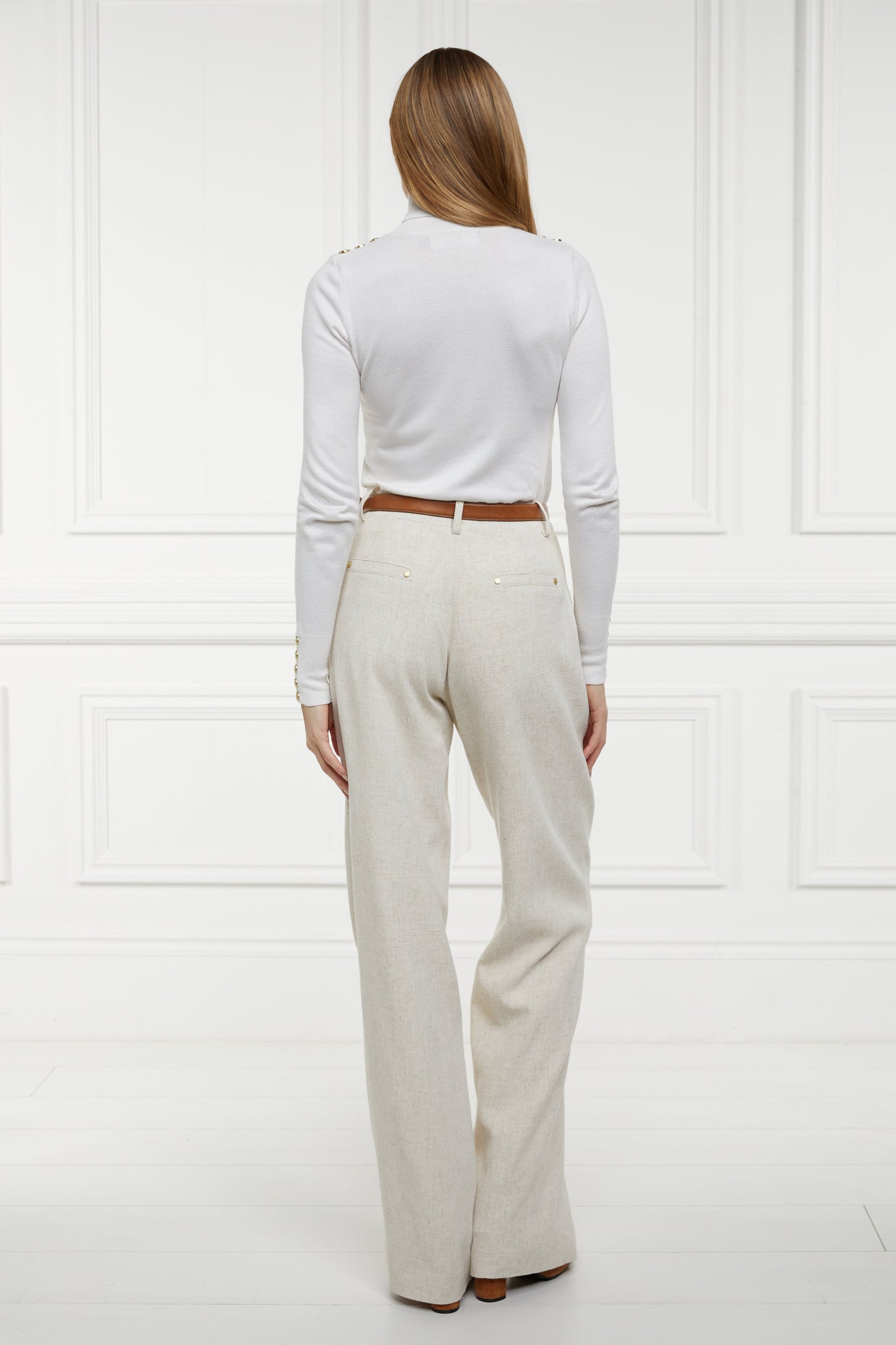 Belgravia Wide Leg Trouser (Natural Linen)