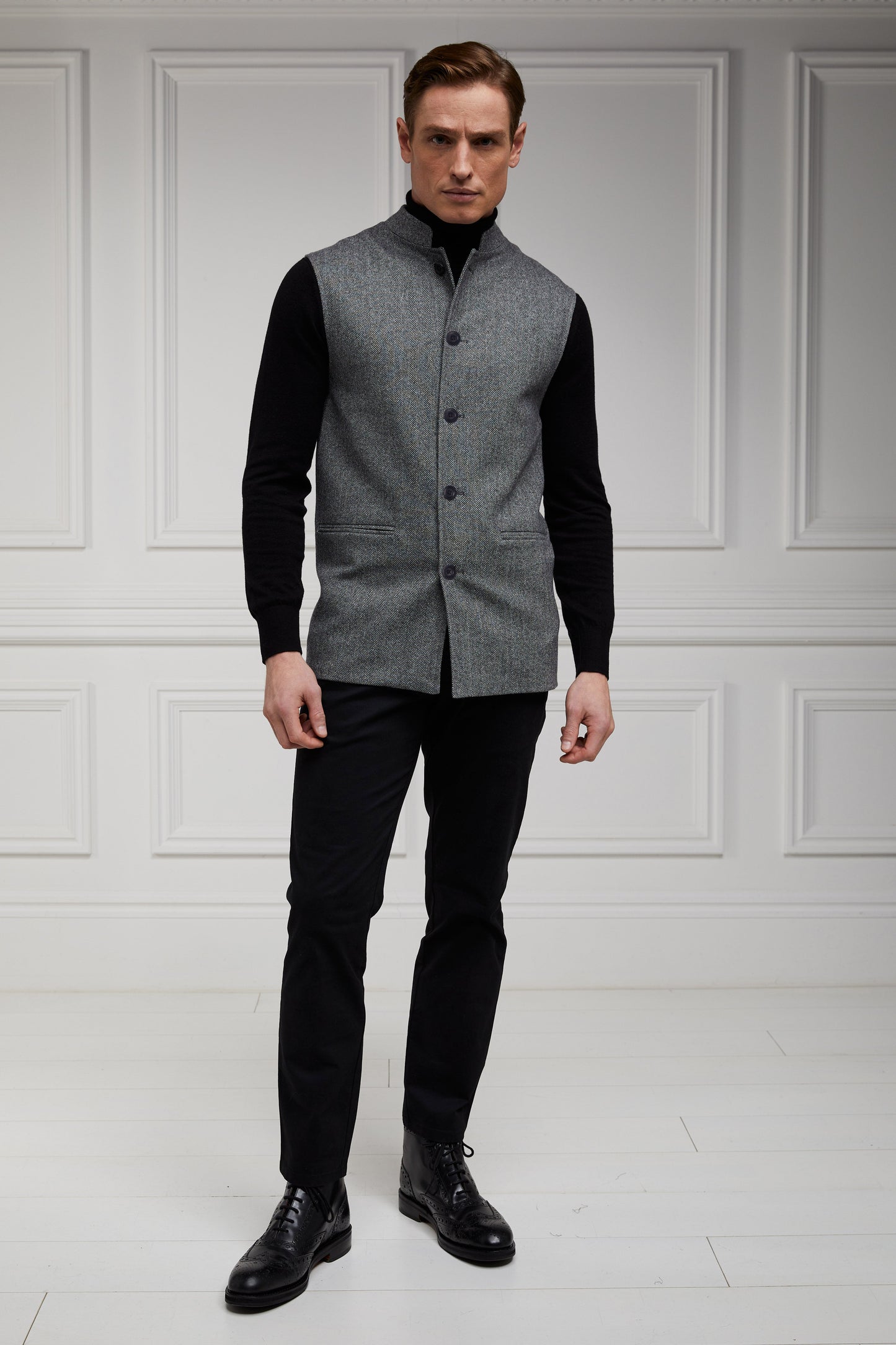 Nehru Gilet (Mono Herringbone)