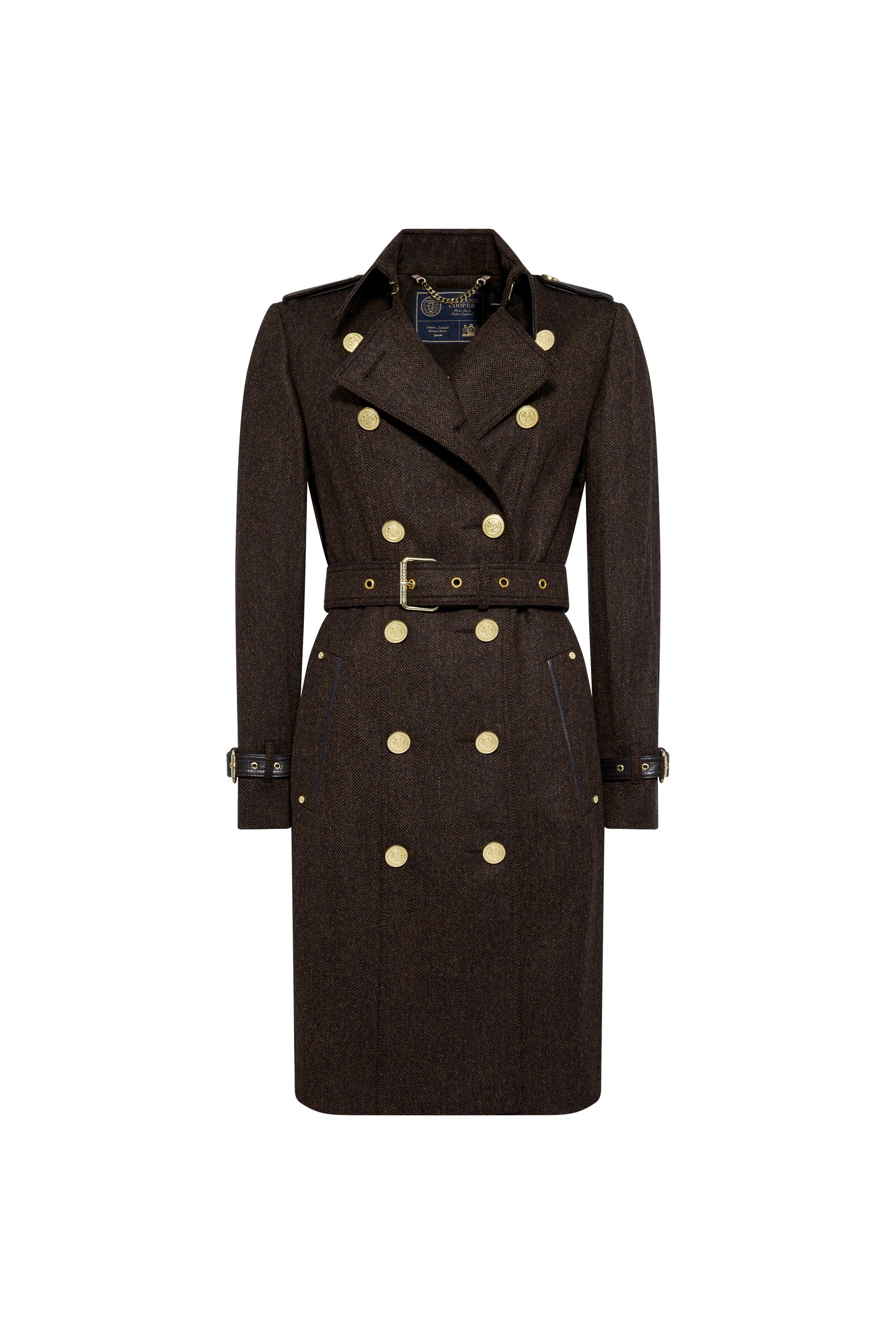 Marlborough Trench Coat (Chocolate Herringbone)