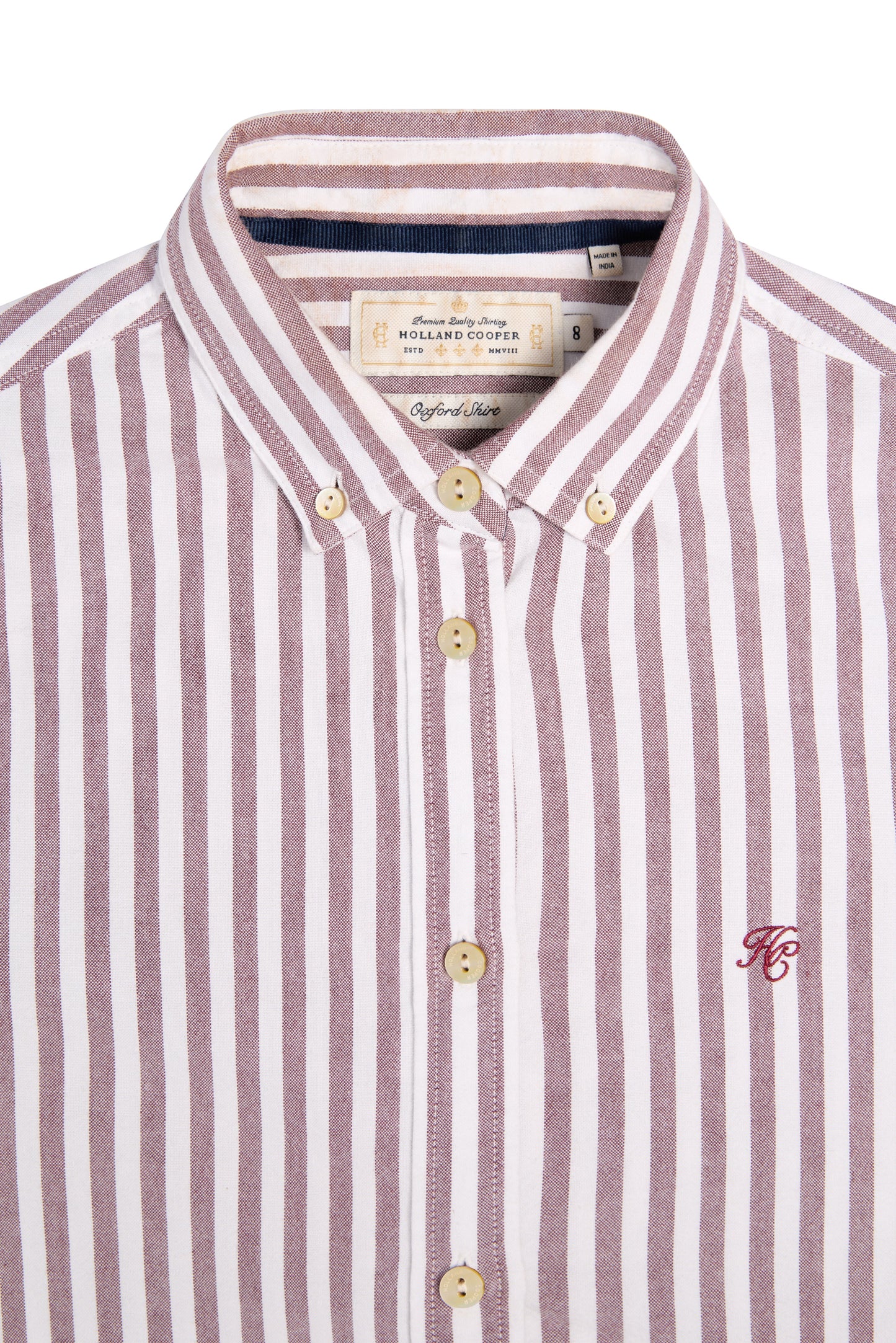 Oxford Shirt (Burgundy Stripe)
