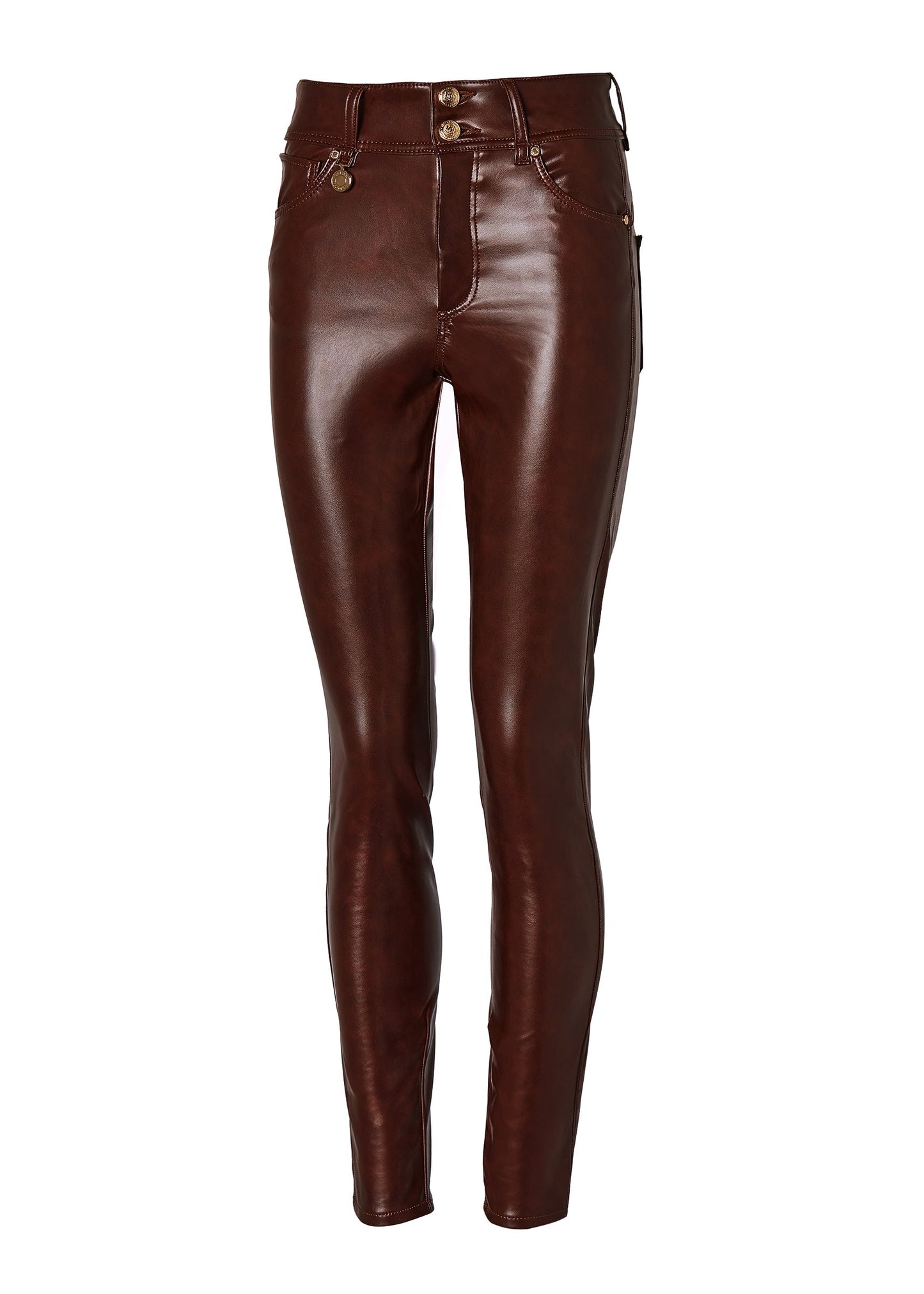 Faux Leather Skinny Jean (Burnished Tan)