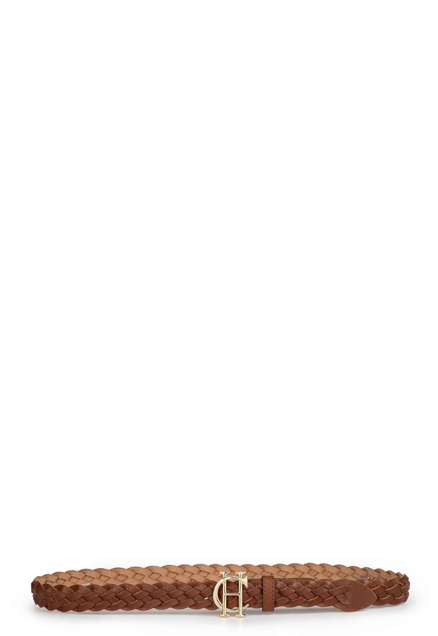 Plaited Slim Belt (Tan)