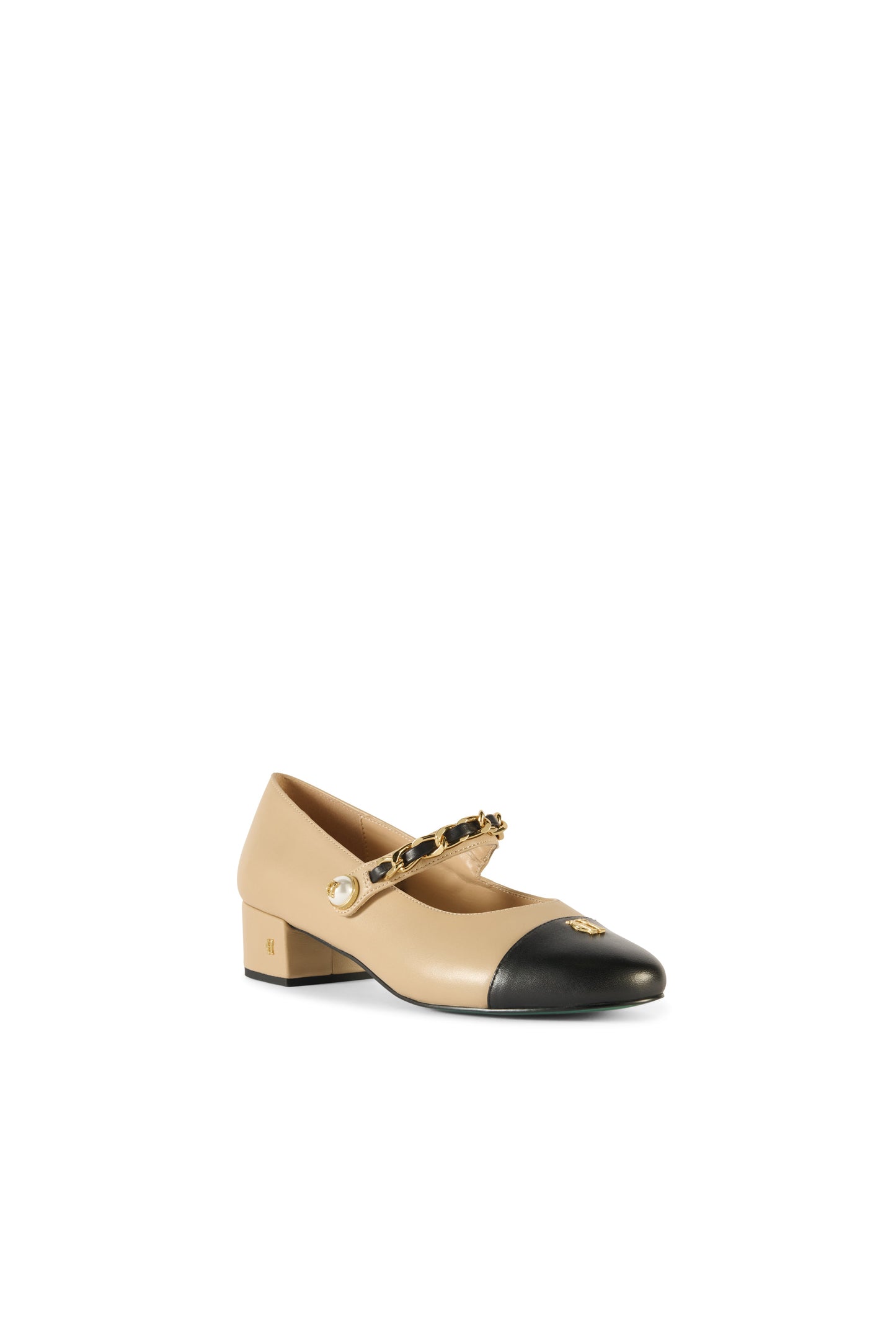 Pearl Ballet Mid Heel (Nude Black Leather)