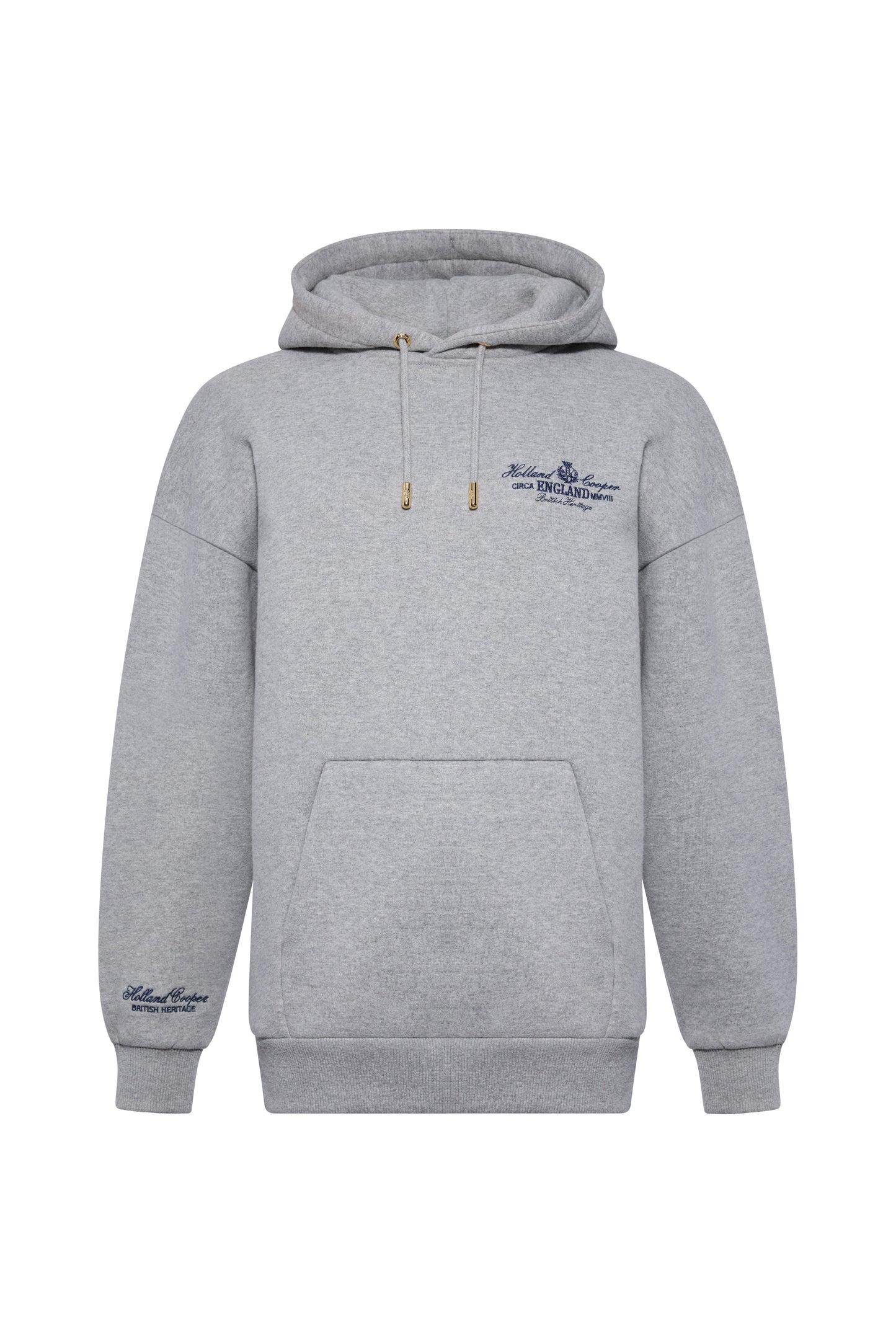 Relaxed Fit Script Hoodie (Grey Marl)