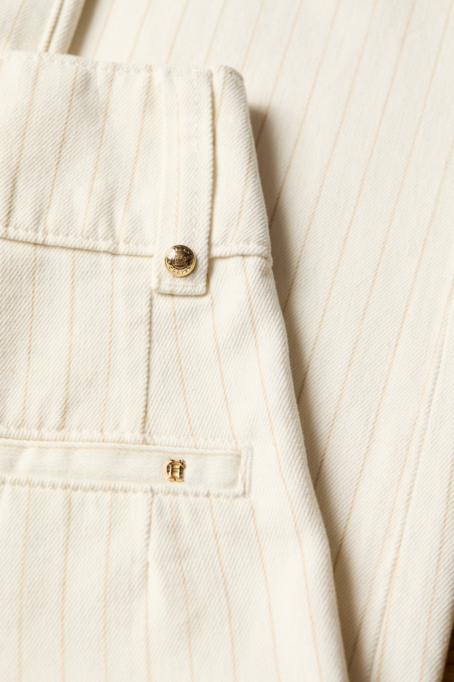 Tailored Wide Leg Jean (Ecru Stripe)