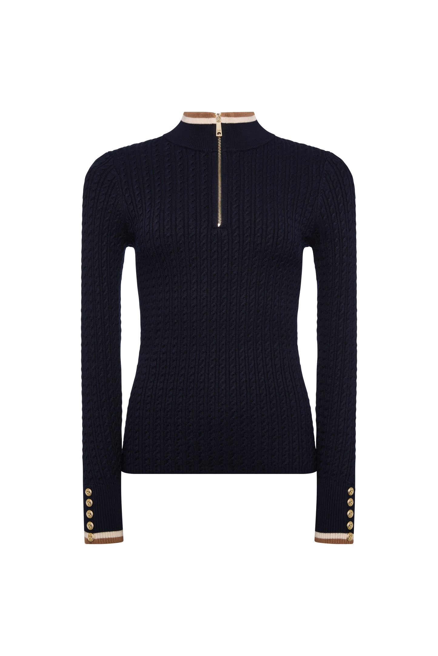 Zoe Quarter Zip Knit (Ink Navy)